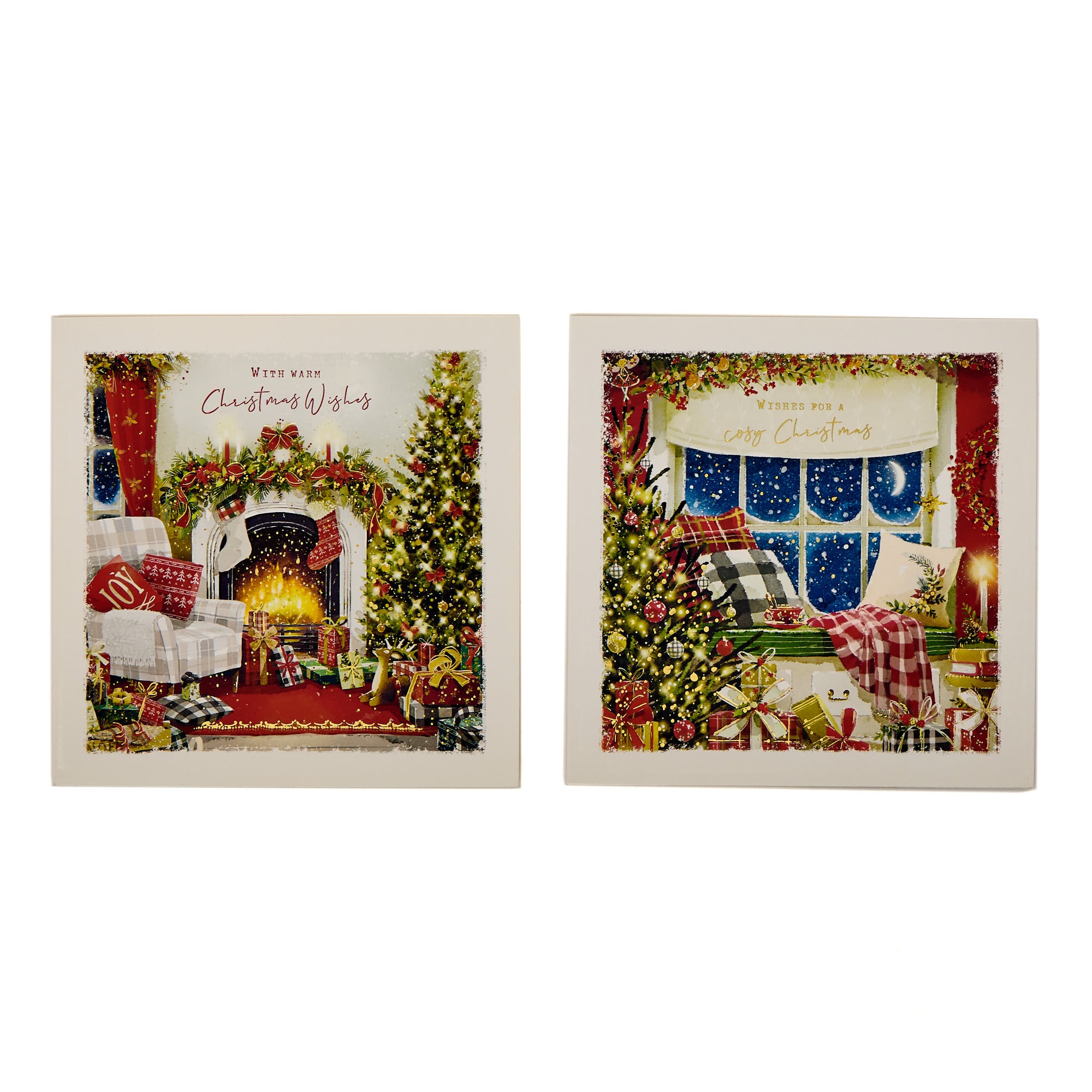 16 Cosy Tree & Stockings Charity Christmas Cards - 2 Designs