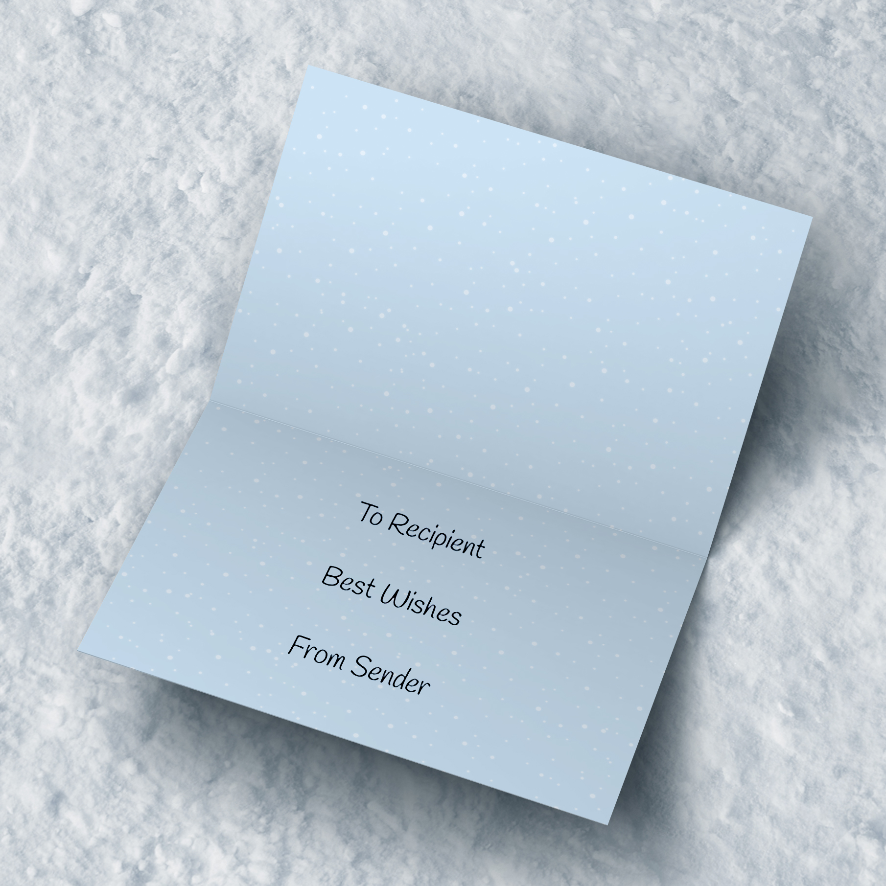 Personalised Christmas Card - Blue Snow Scene