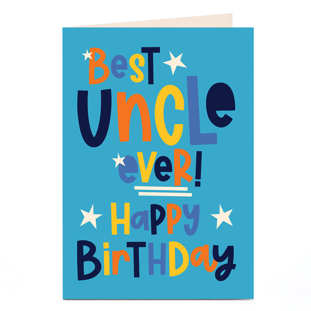Birthday Card - Best Ever Bright and Bold Letters, Uncle