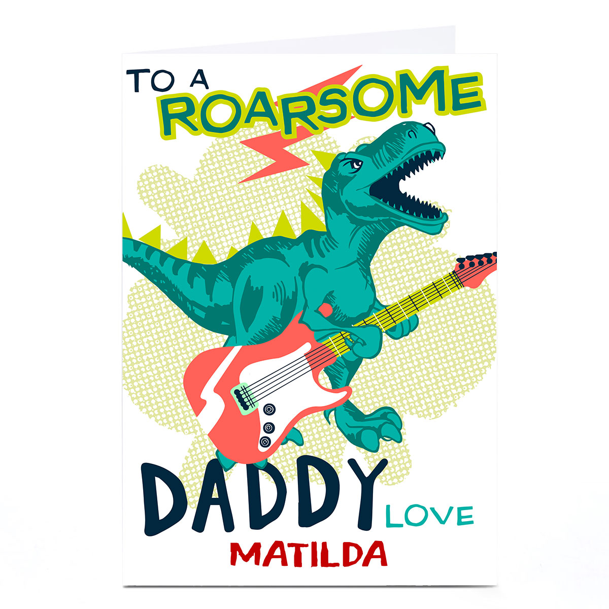 Personalised Bev Hopwood Father's Day Card - Daddy Dinosaur