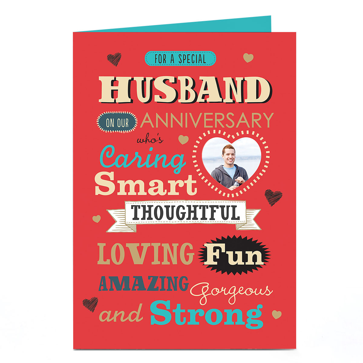 Photo Anniversary Card - Compliments Husband