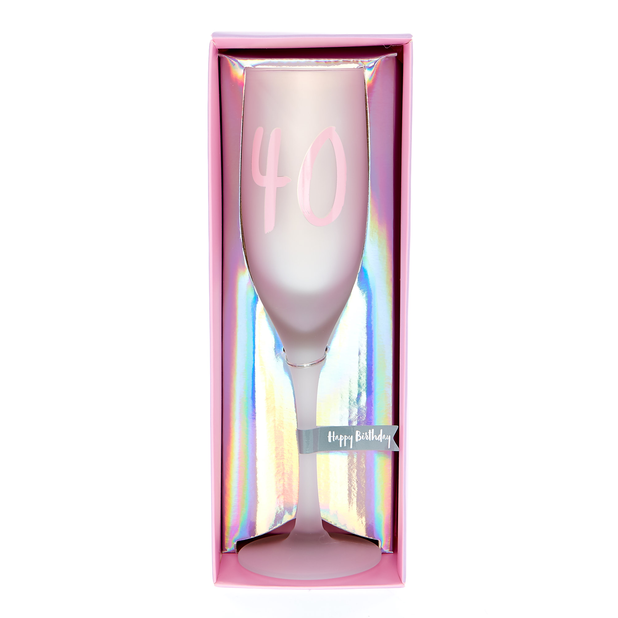 Buy 40th Birthday Frosted Champagne Flute for GBP 2.99 Card Factory UK