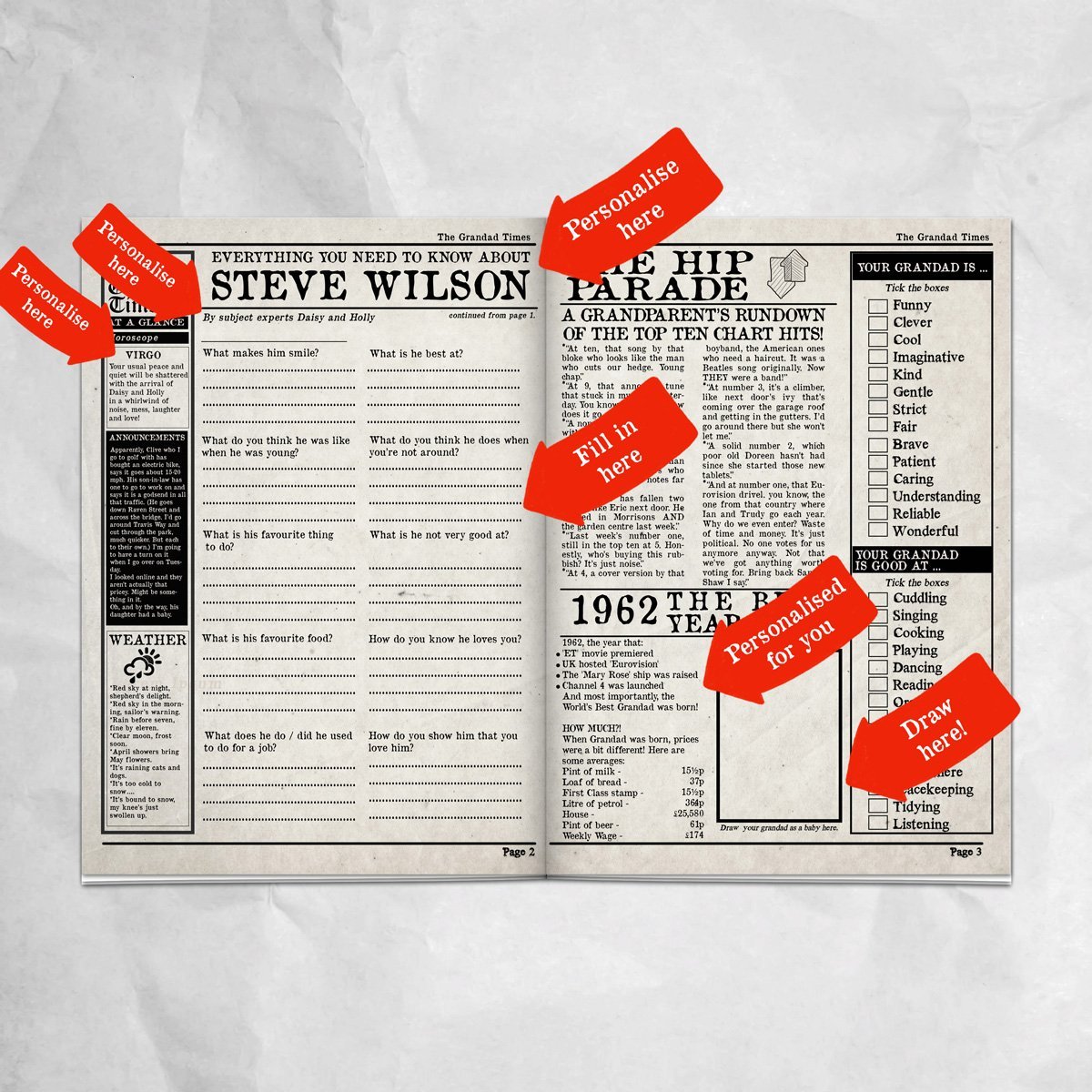 Personalised Newspaper - The Grandad Times