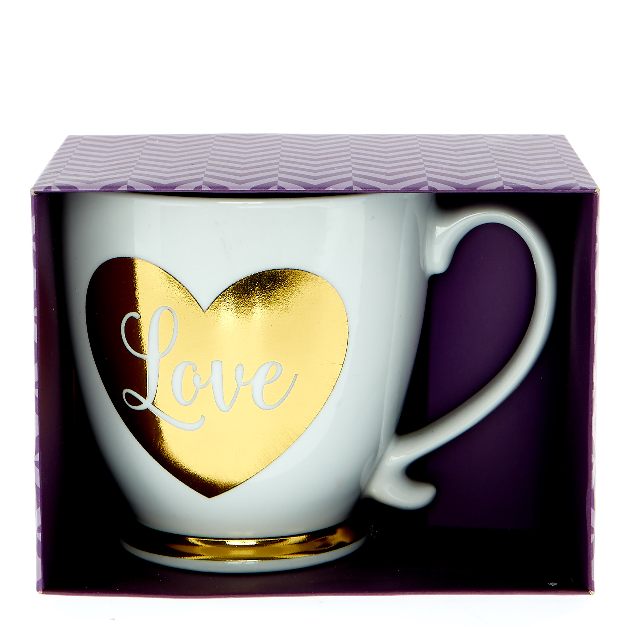 Ornate Gold & White Love Mug