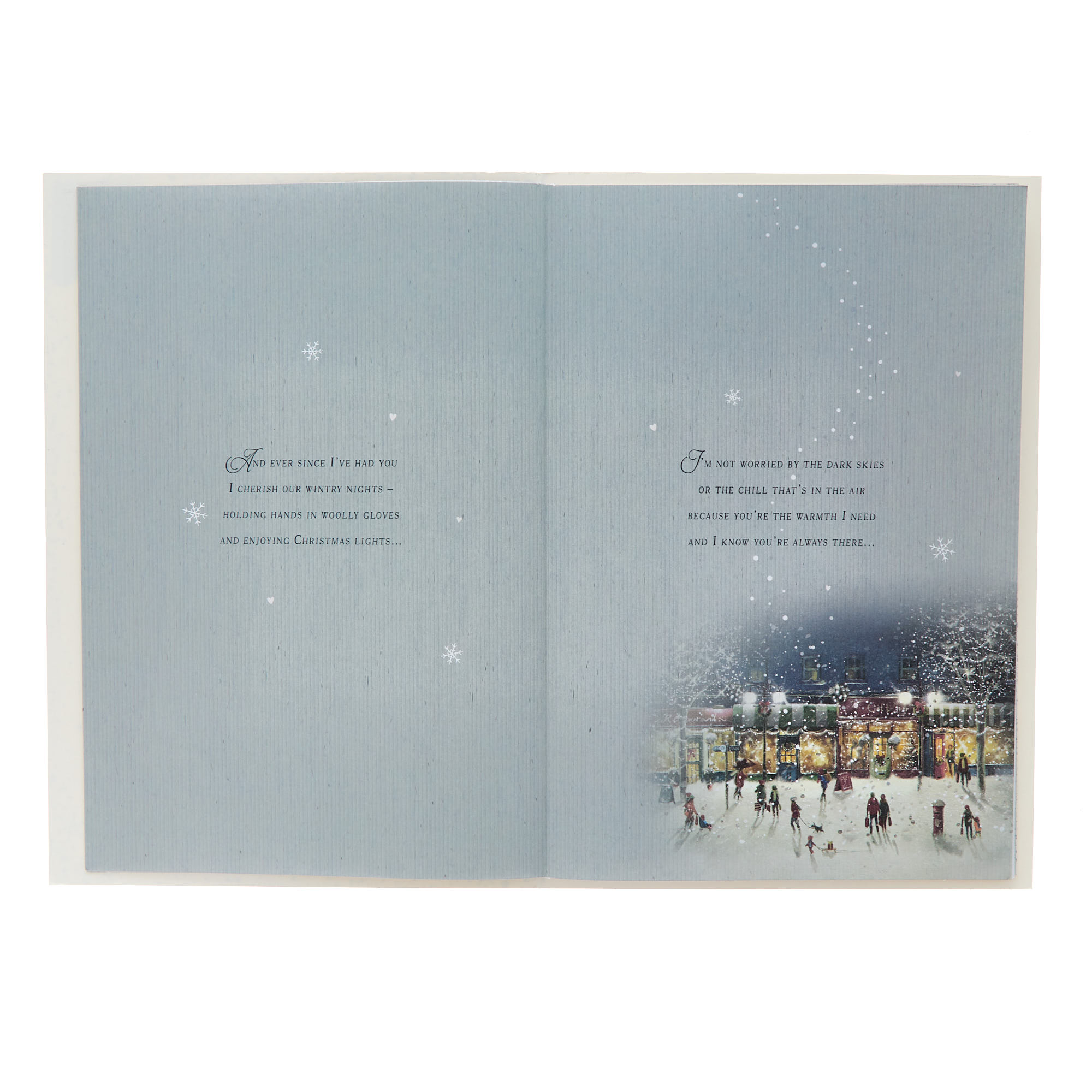 Husband Snowy Shop Scene Christmas Card