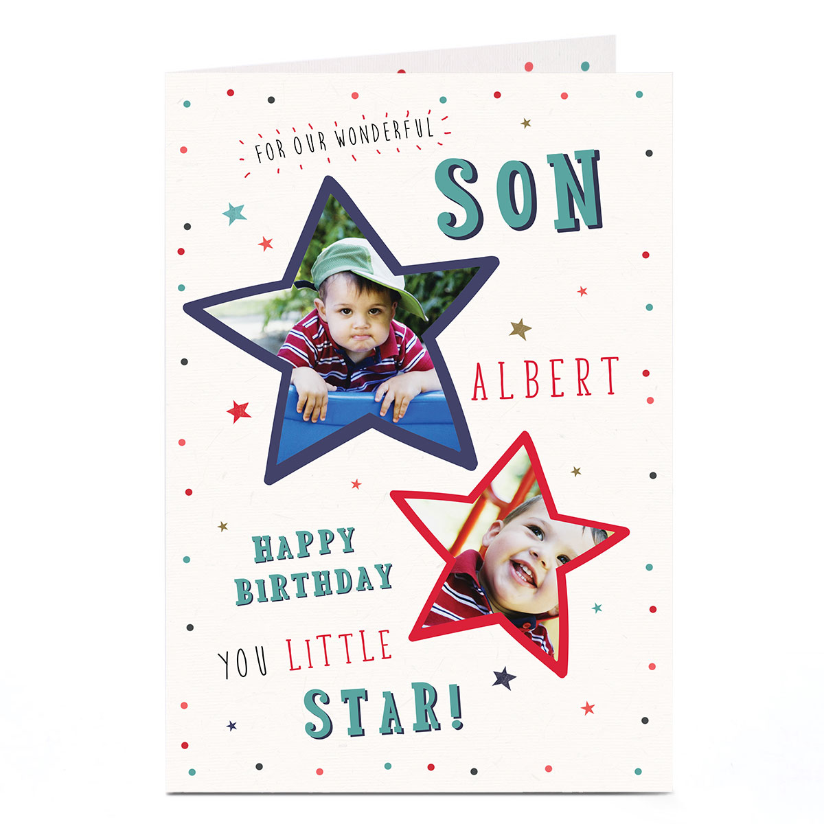 Photo Birthday Card - Son, Little Star