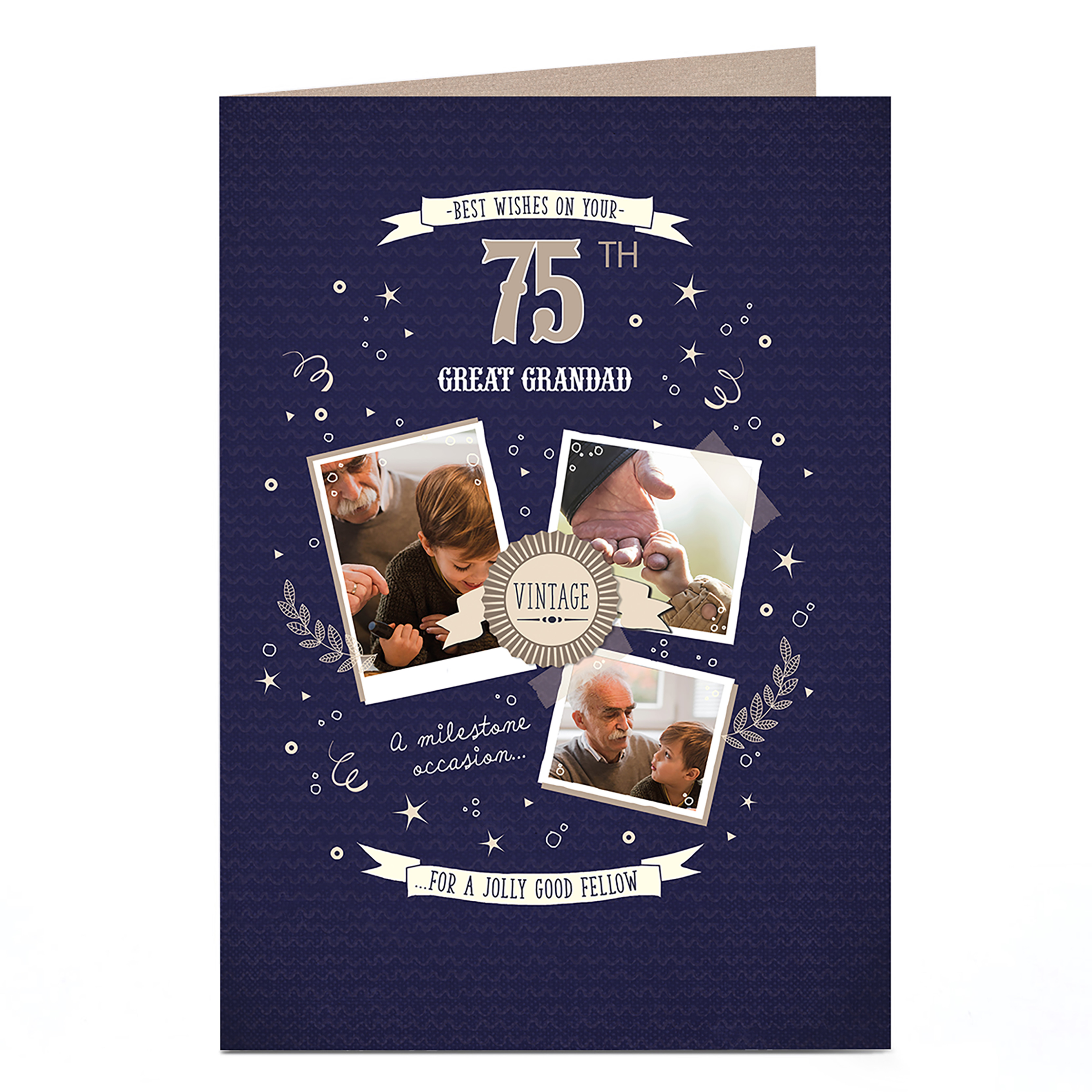 Editable Age PhotoÃƒÆ’Ã‚Â¯Ãƒâ€šÃ‚Â¿Ãƒâ€šÃ‚Â½Birthday Card - Vintage Gold