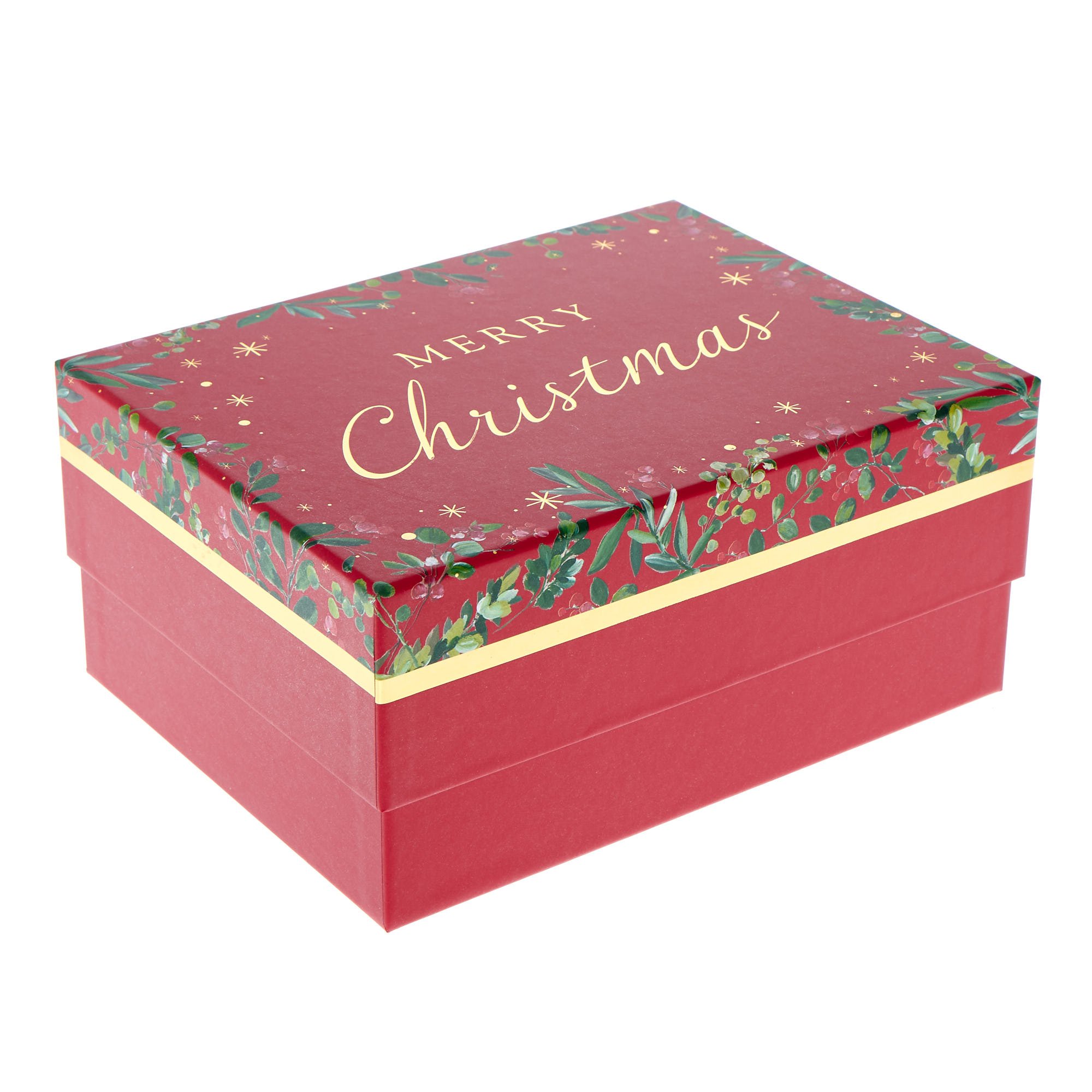 Merry Christmas Foliage Gift Boxes - Set of 3