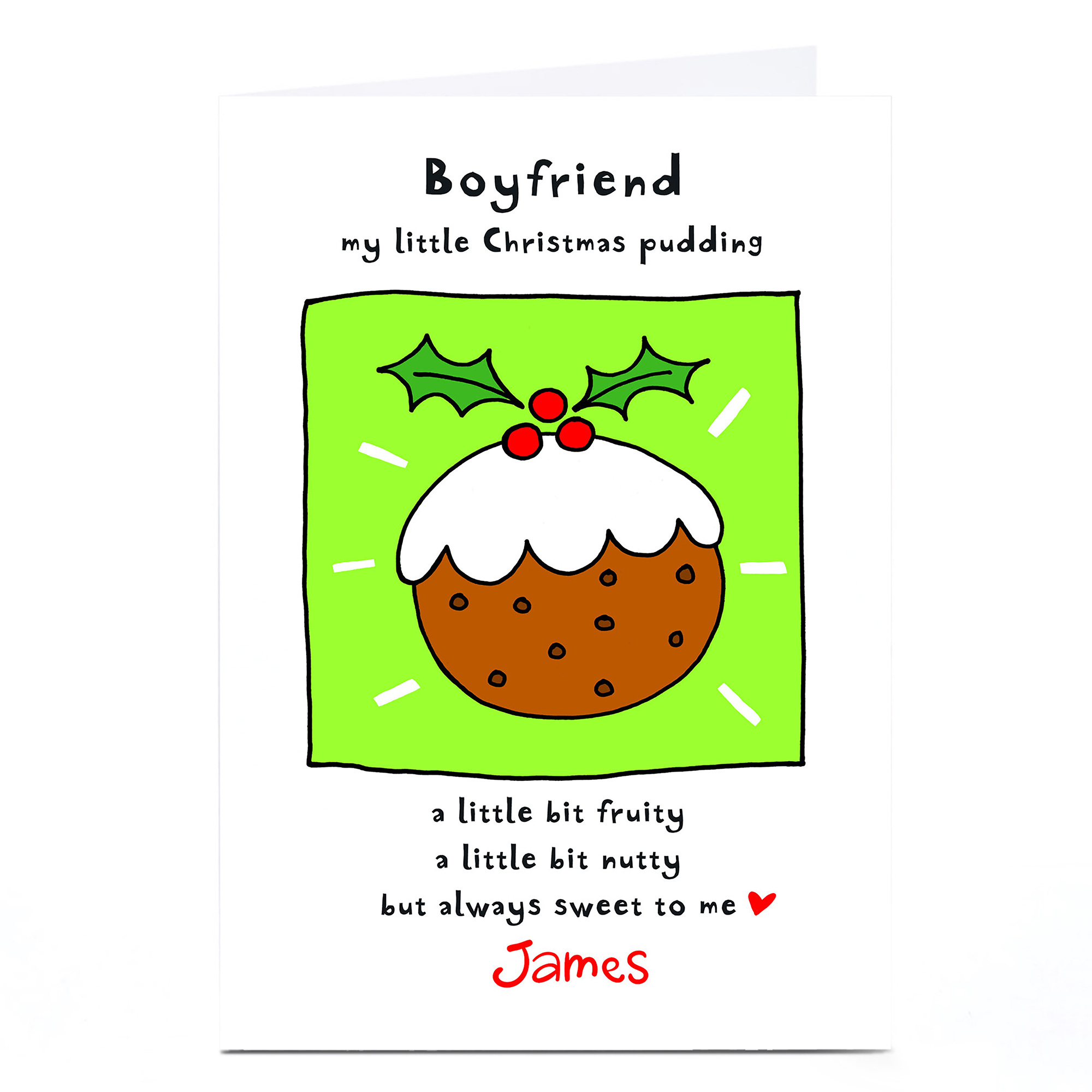 Buy Personalised Christmas Card Boyfriend Pudding for GBP 1.79 Card Factory UK