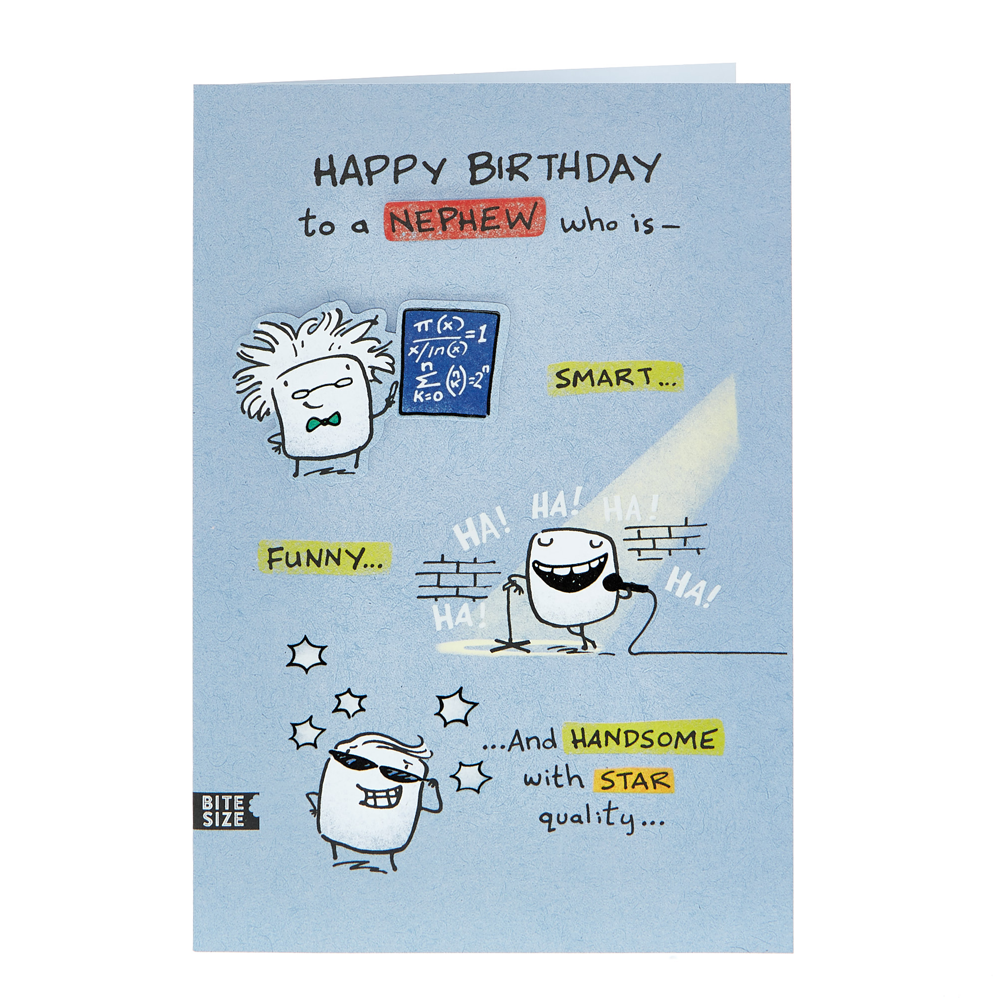 Birthday Card - Nephew Funny Smart & Handsome