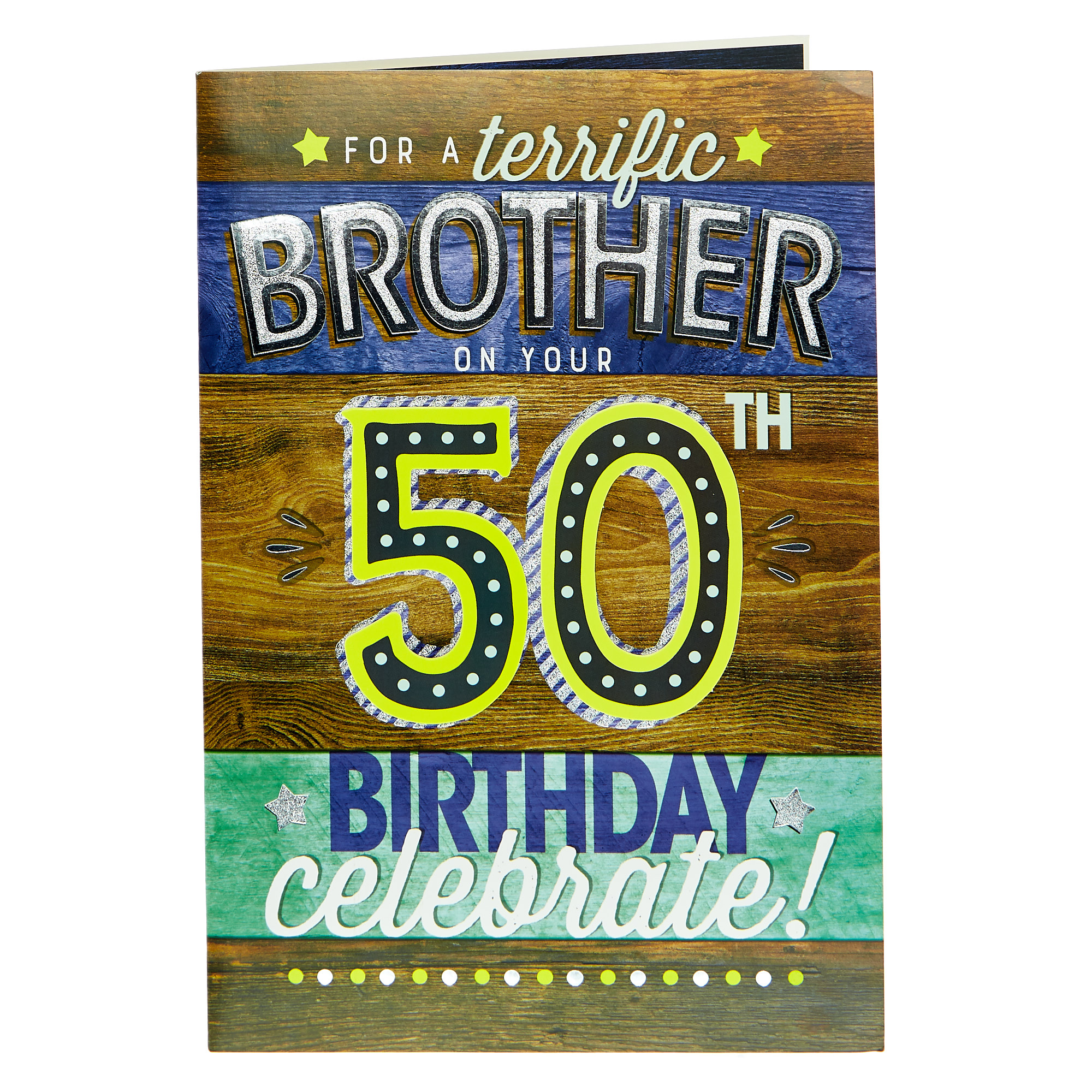 50th Birthday Card - For A Terrific Brother