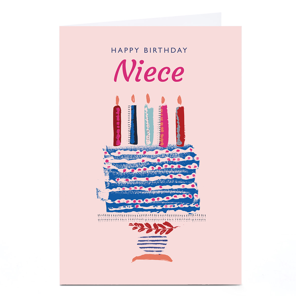 Personalised Rebecca Prinn Birthday Card - Niece Cake & Candles