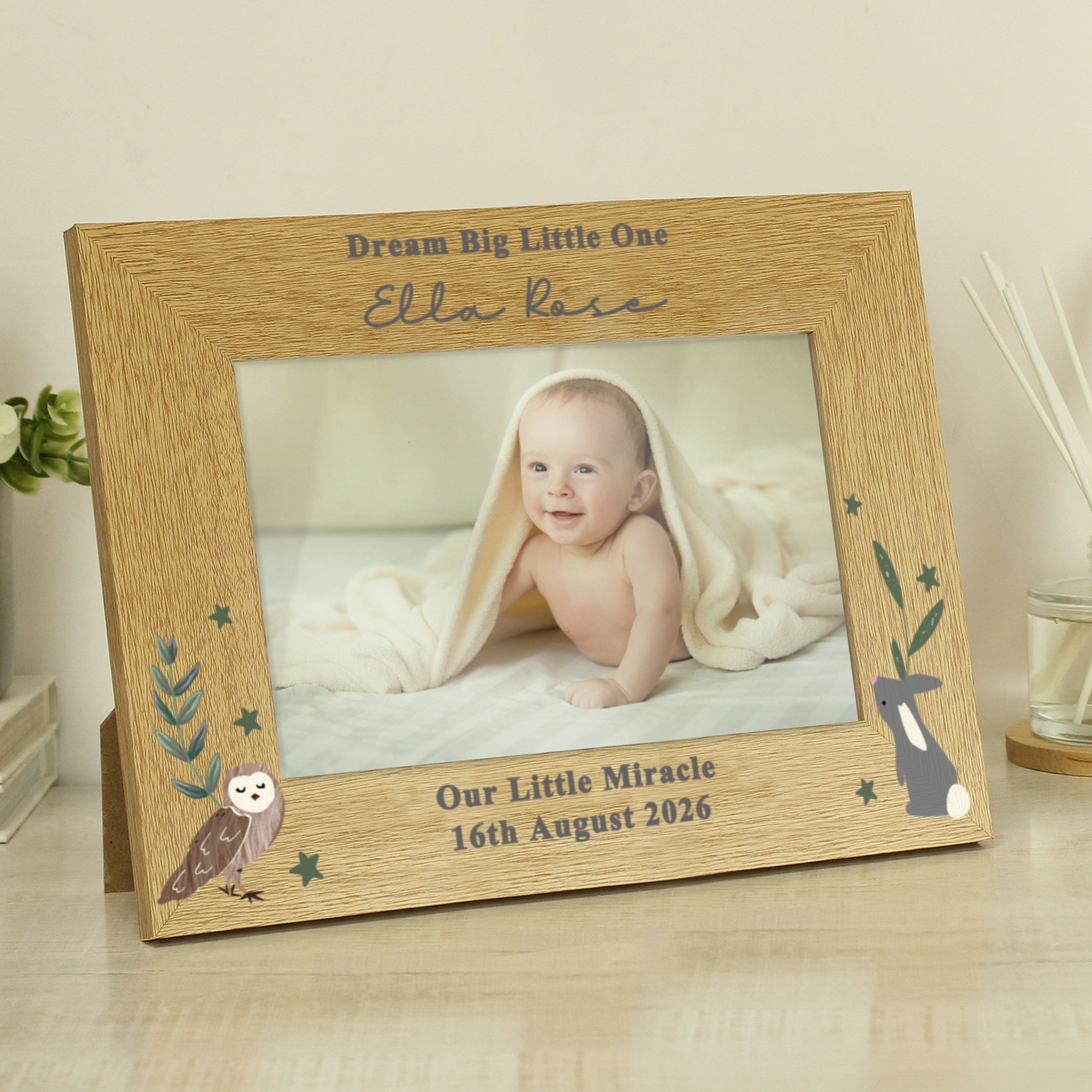Personalised Woodland Animals 6x4-Inch Photo Frame