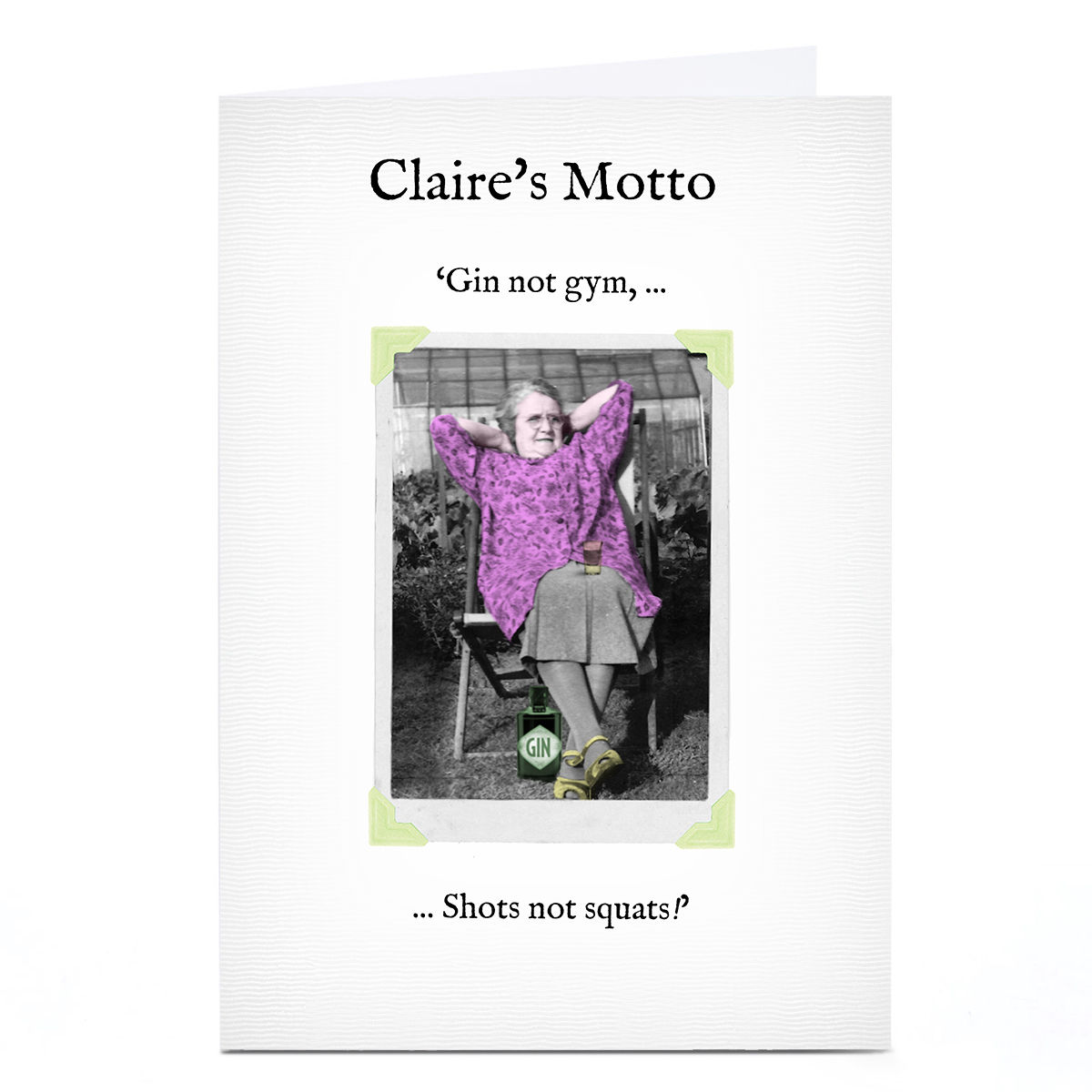 Personalised PG Quips Card - Gin Not Gym...