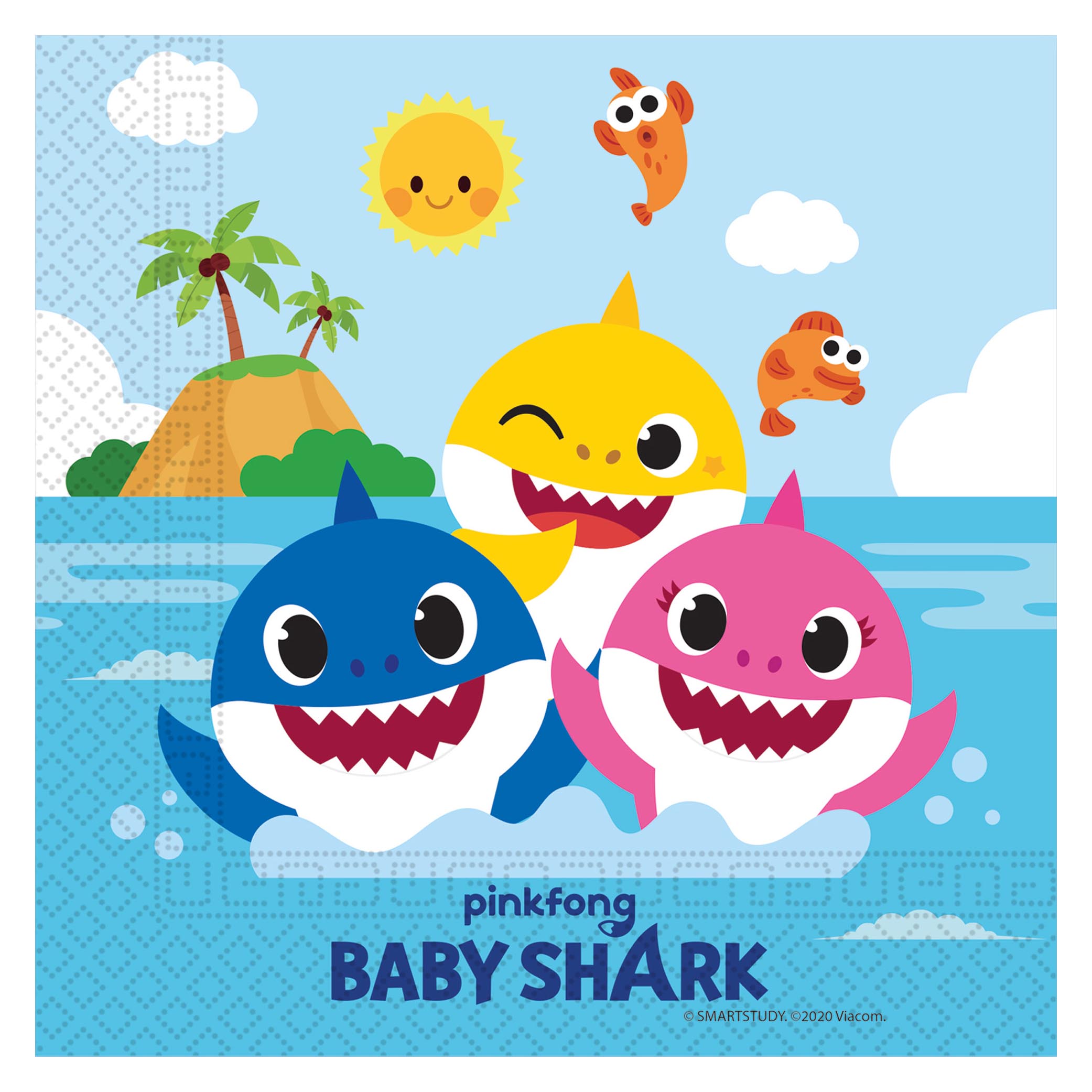Baby Shark Party Tableware & Decorations Bundle - 16 Guests