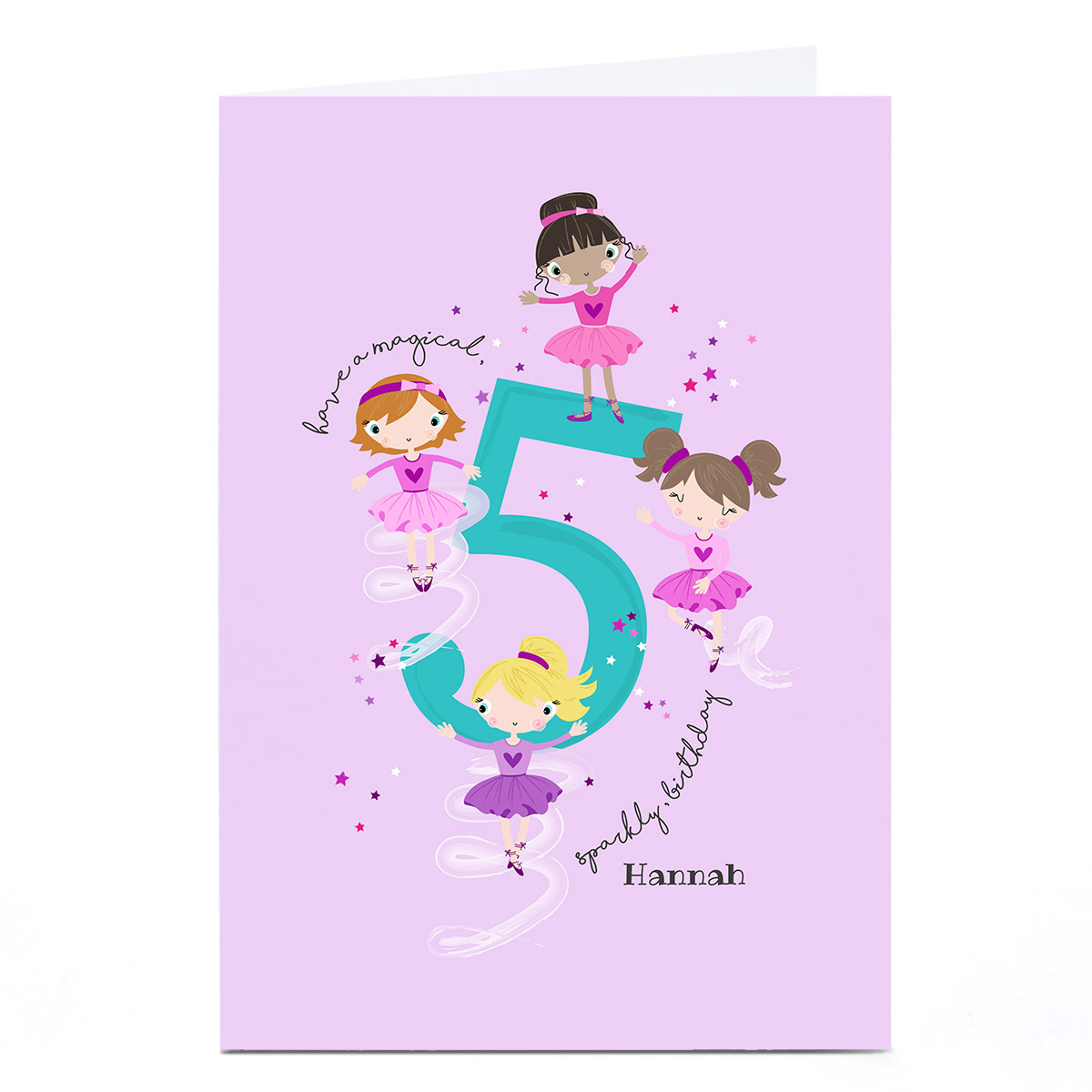 Personalised Rachel Griffin Birthday Card - 5, Sparkly Birthday