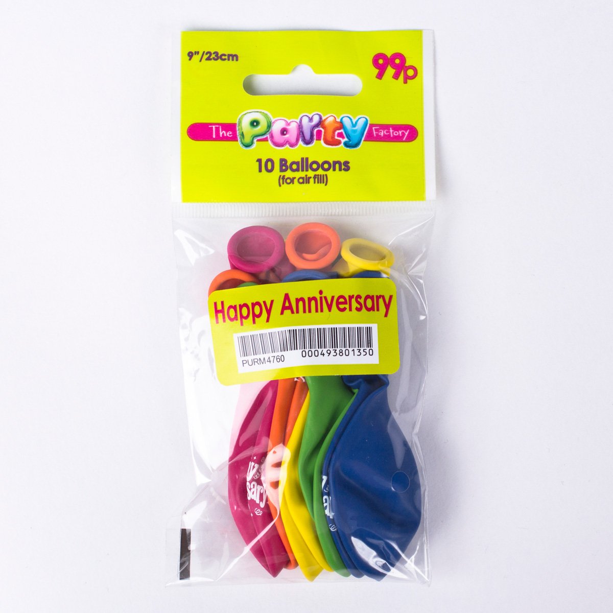 Multicoloured Happy Anniversary Small Latex Balloons, Pack Of 10 
