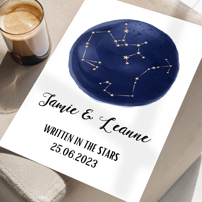 Personalised Couples Star Print