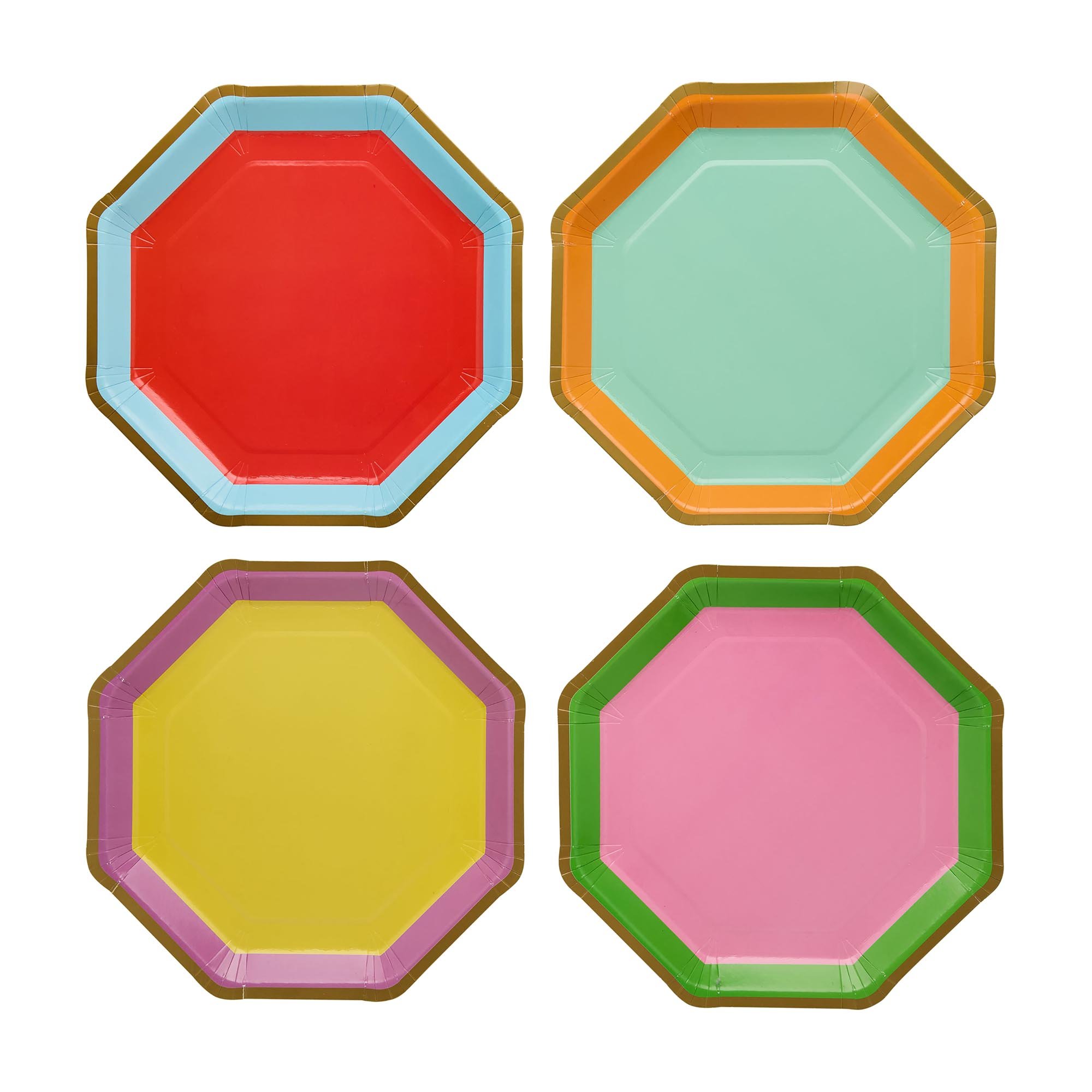 Premium Brights Paper Plates - Pack of 8