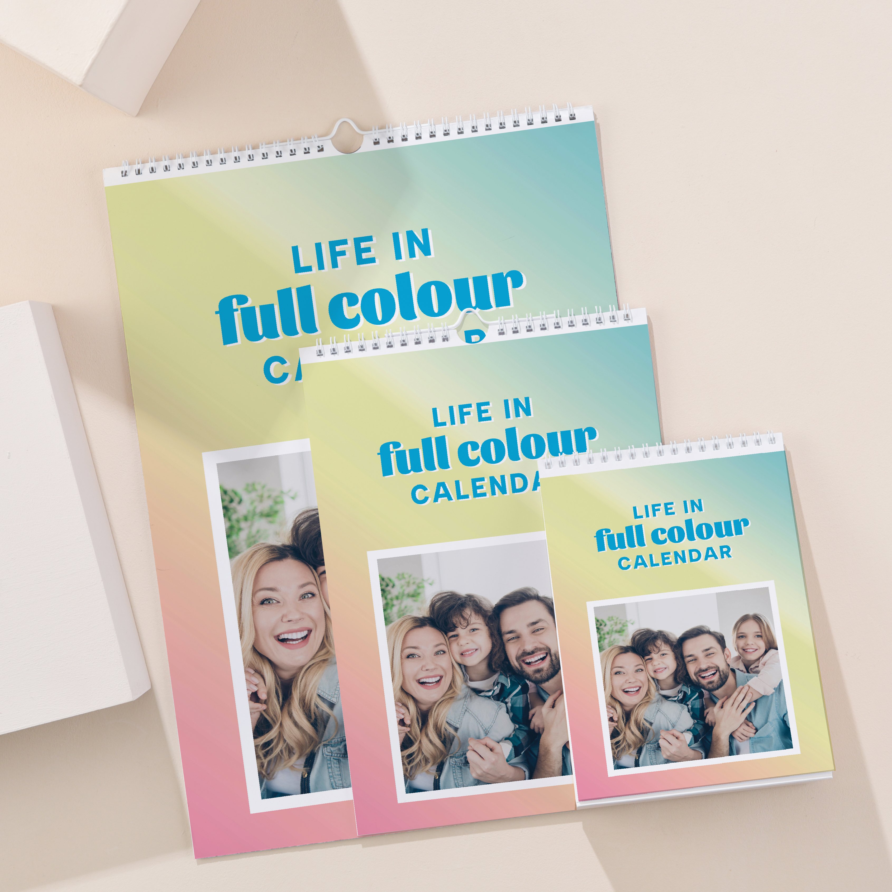 Photo Upload Colourful Borders Calendar