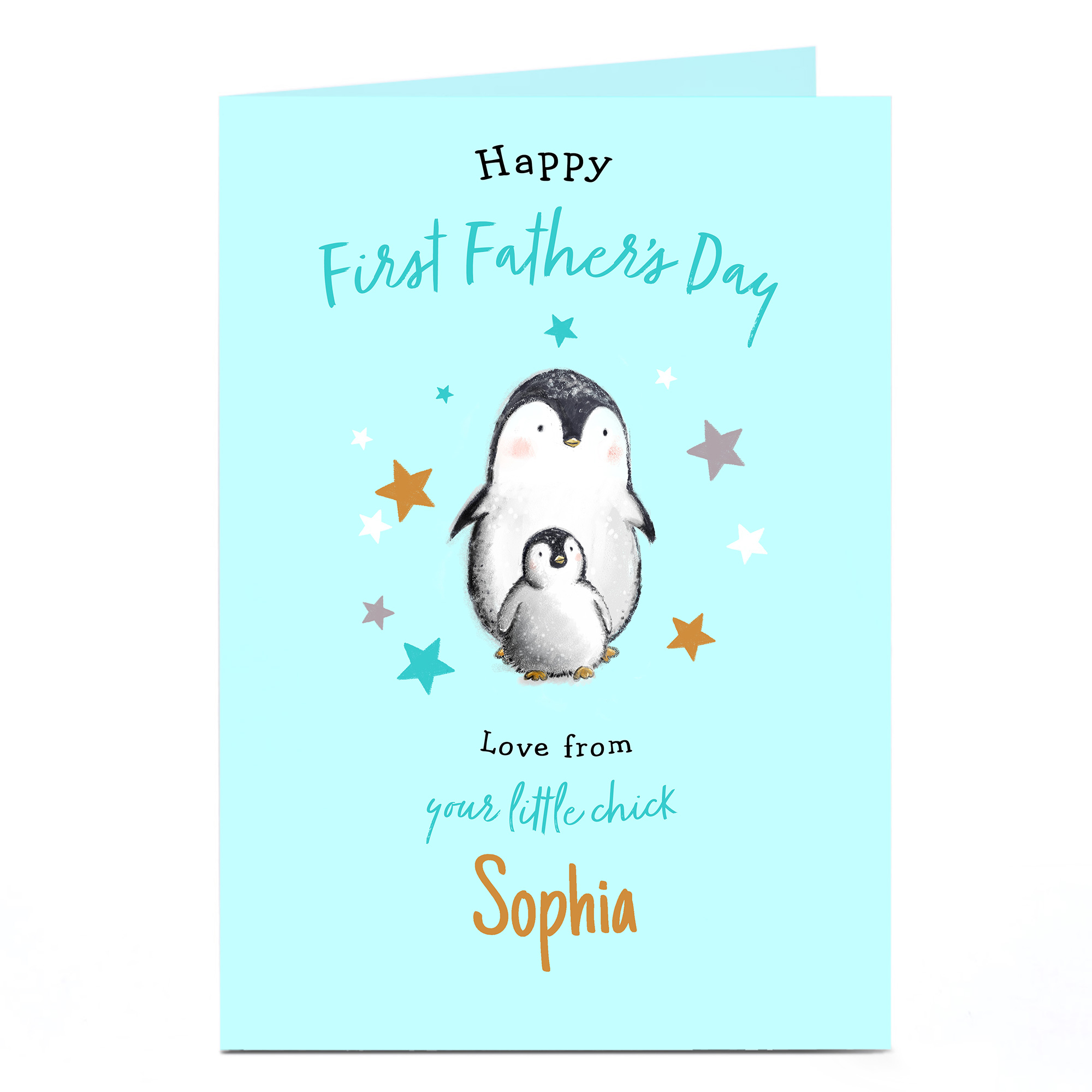 Personalised First Father's Day Card - Penguin Dad