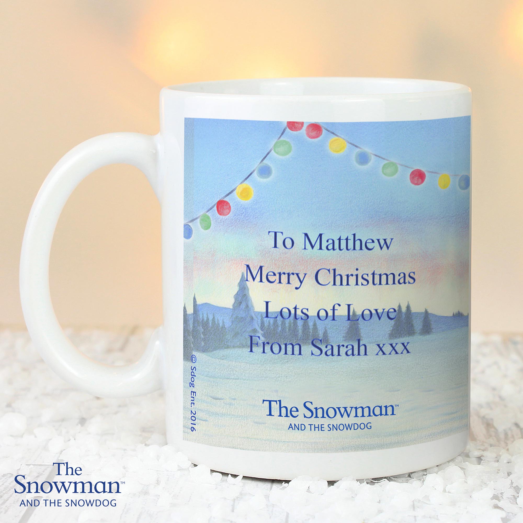 Personalised Traditional The Snowman & the Snowdog Mug
