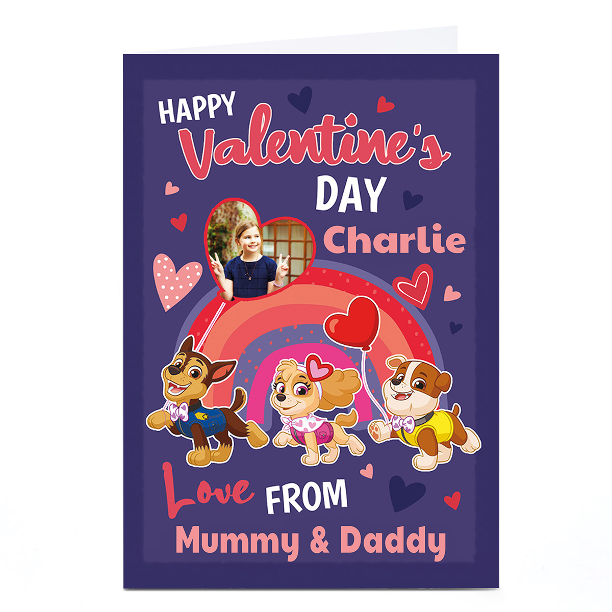 Personalised Paw Patrol Valentine's Day Card - To & From
