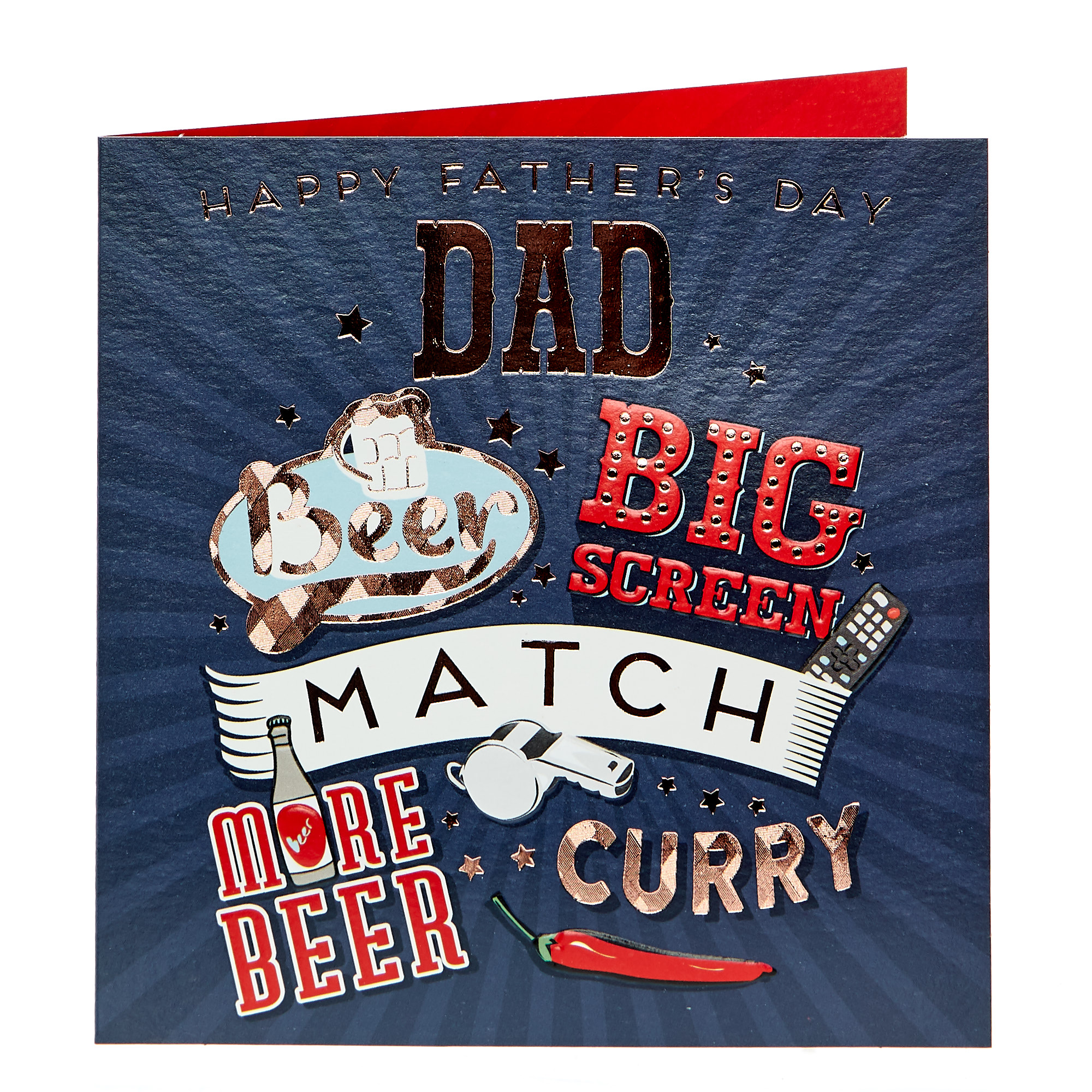 Father's Day Card - Dad Beer, Curry & Match
