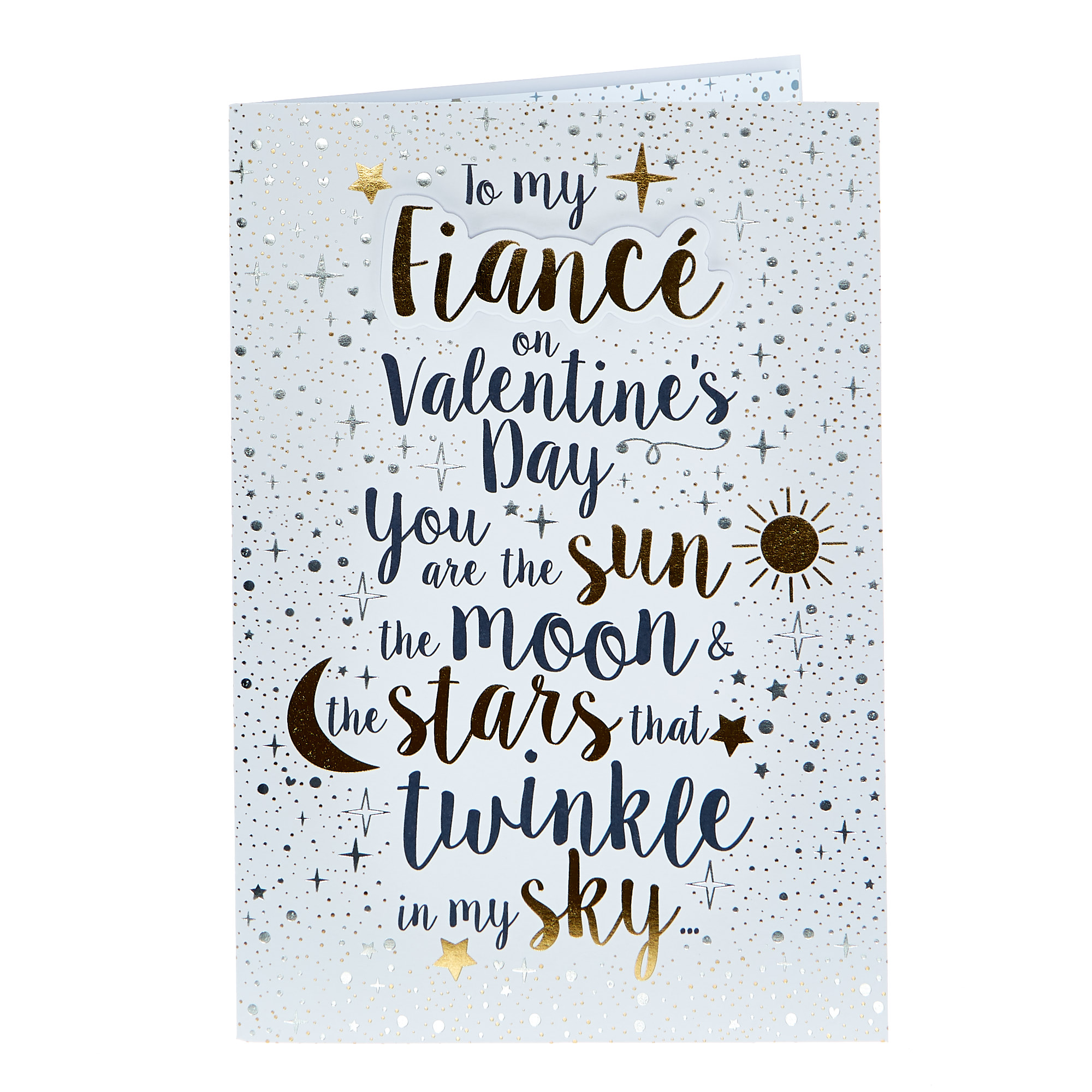 Valentine's Day Card - Fiance Sun Moon & Stars