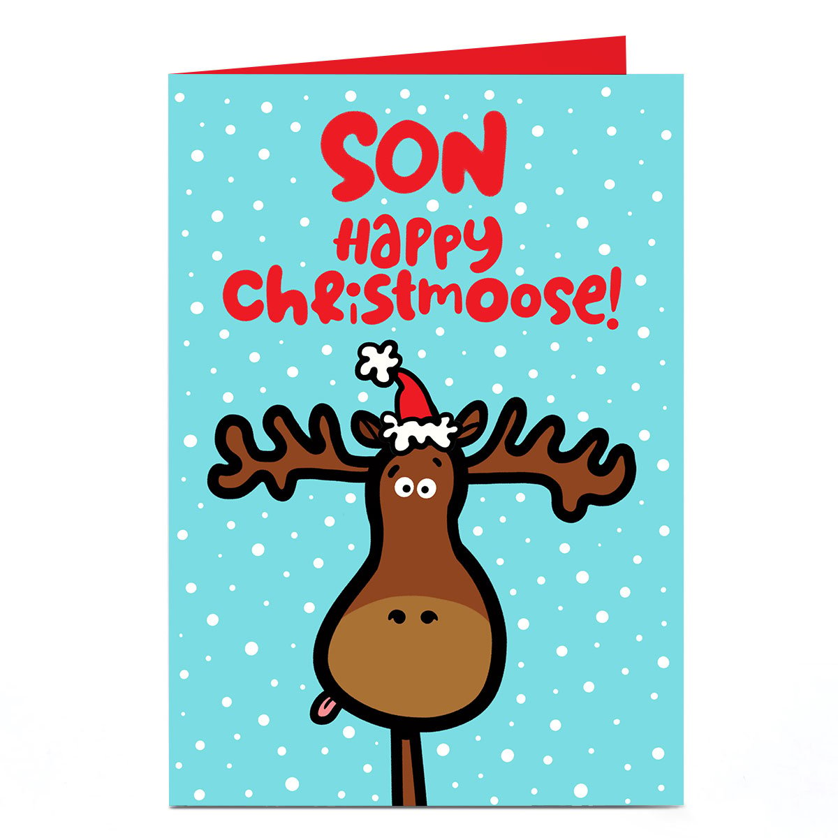 Personalised Fruitloops Christmas Card - Happy Christmoose Son