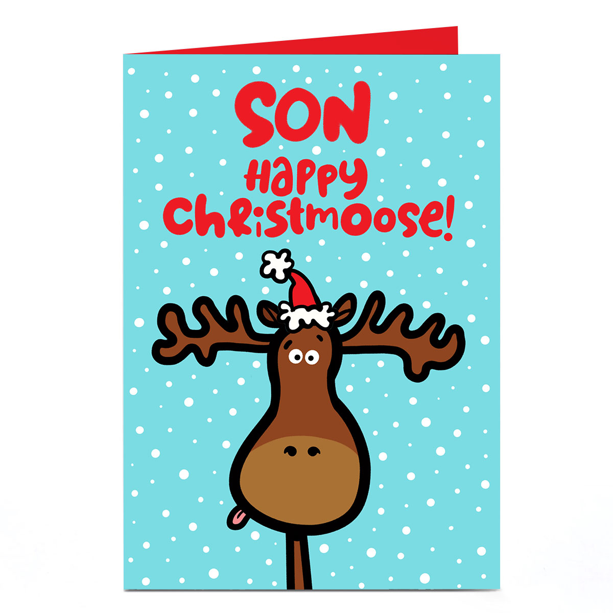 Personalised Fruitloops Christmas Card - Happy Christmoose Son