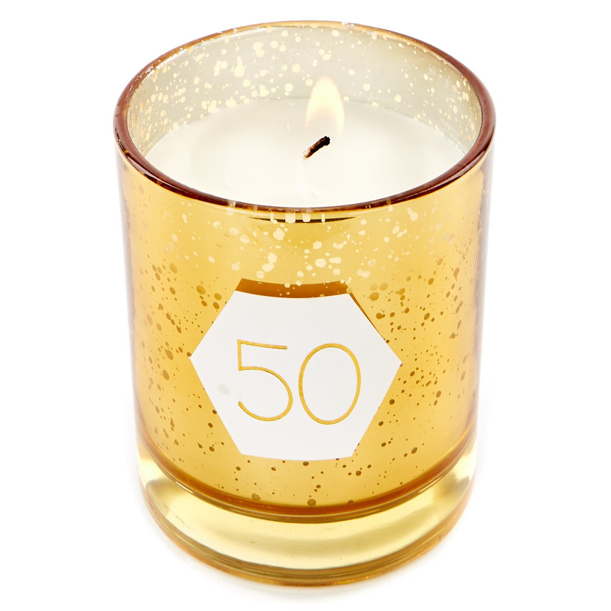 Gold Vanilla Scented 50th Birthday Candle
