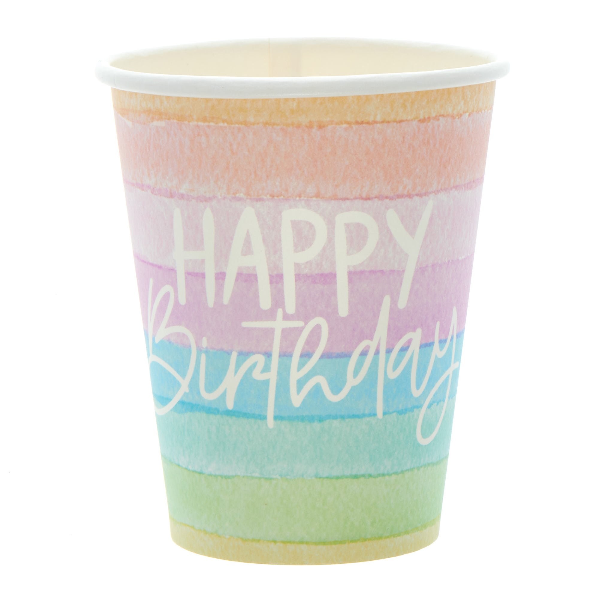 Rainbow Birthday Party Tableware & Decorations Bundle - 8 Guests