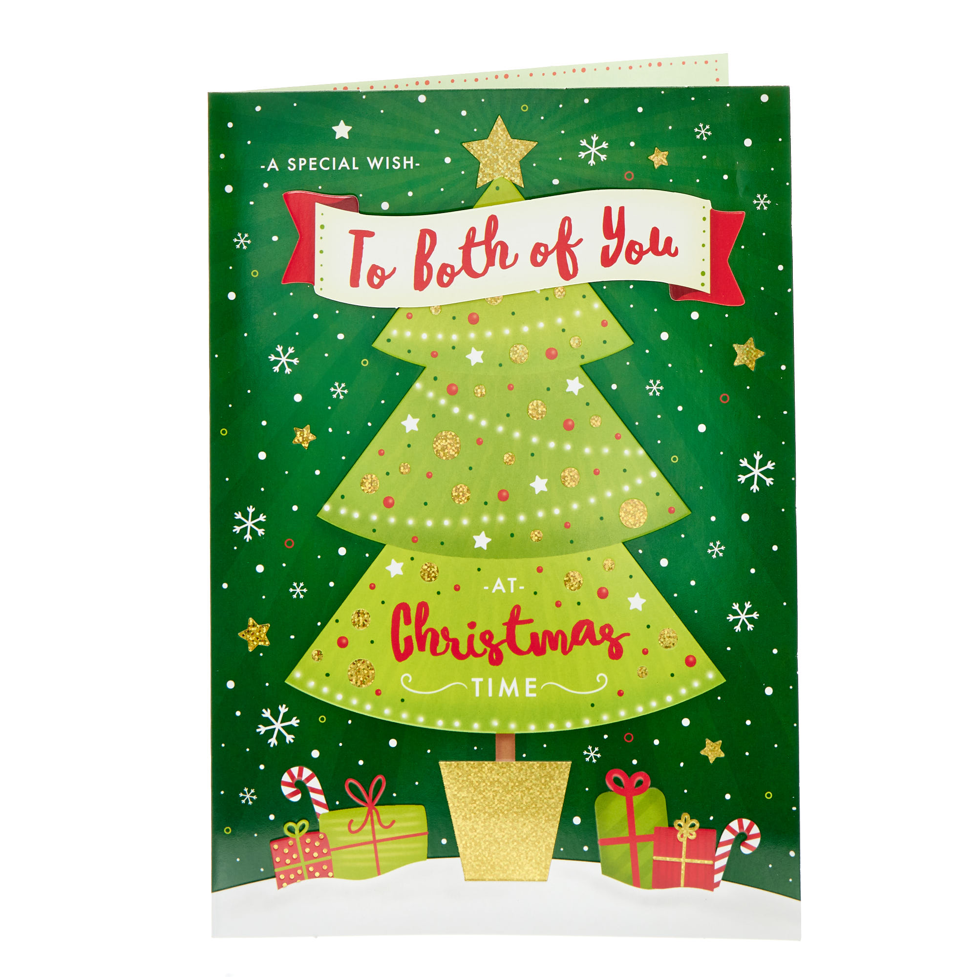 To Both Of You Bright Tree Christmas Card