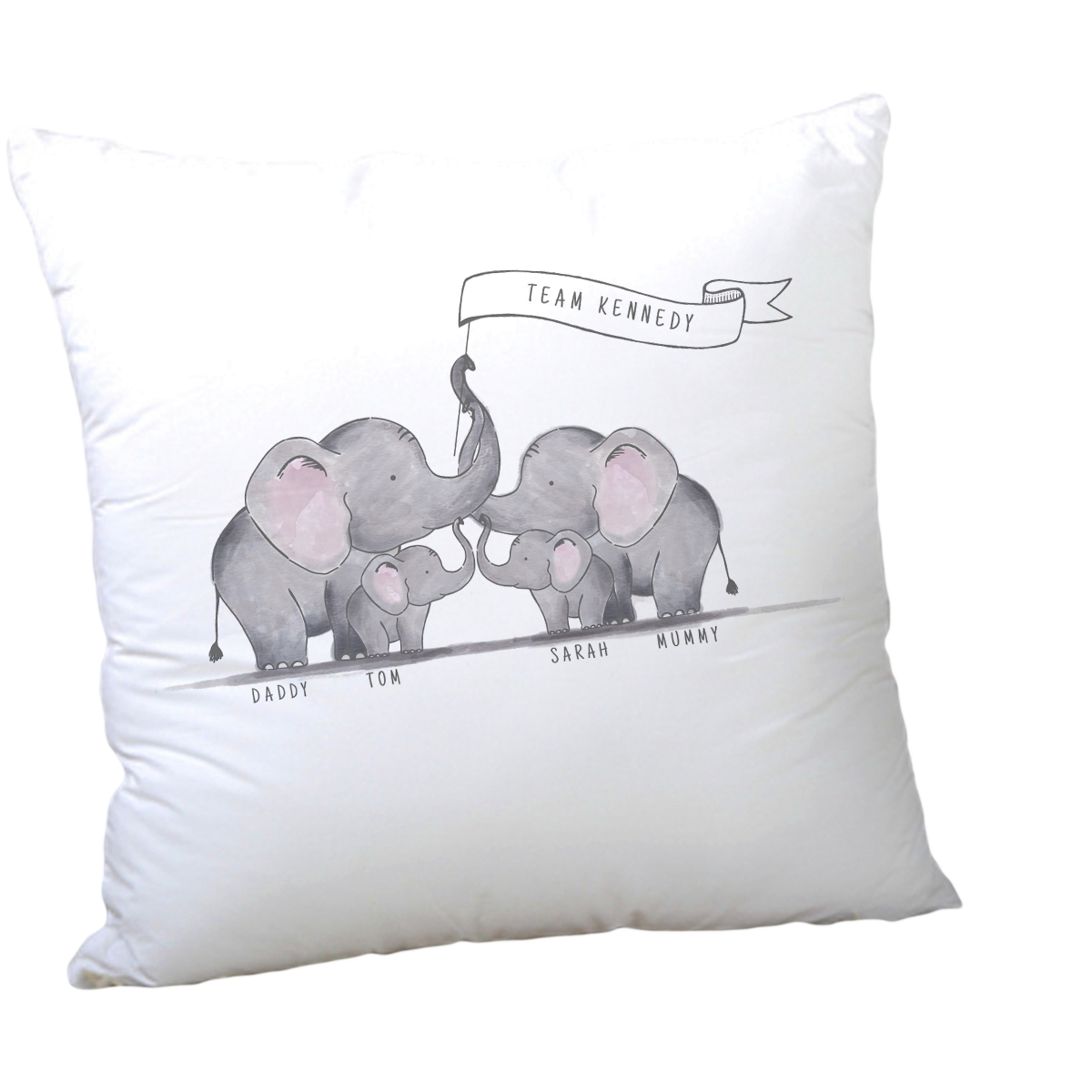 Personalised Family Cushion - Family Of Elephants