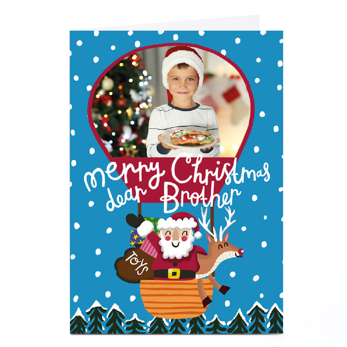 Photo Stevie Studio Christmas Card - Santa Hot Air Balloon, Brother