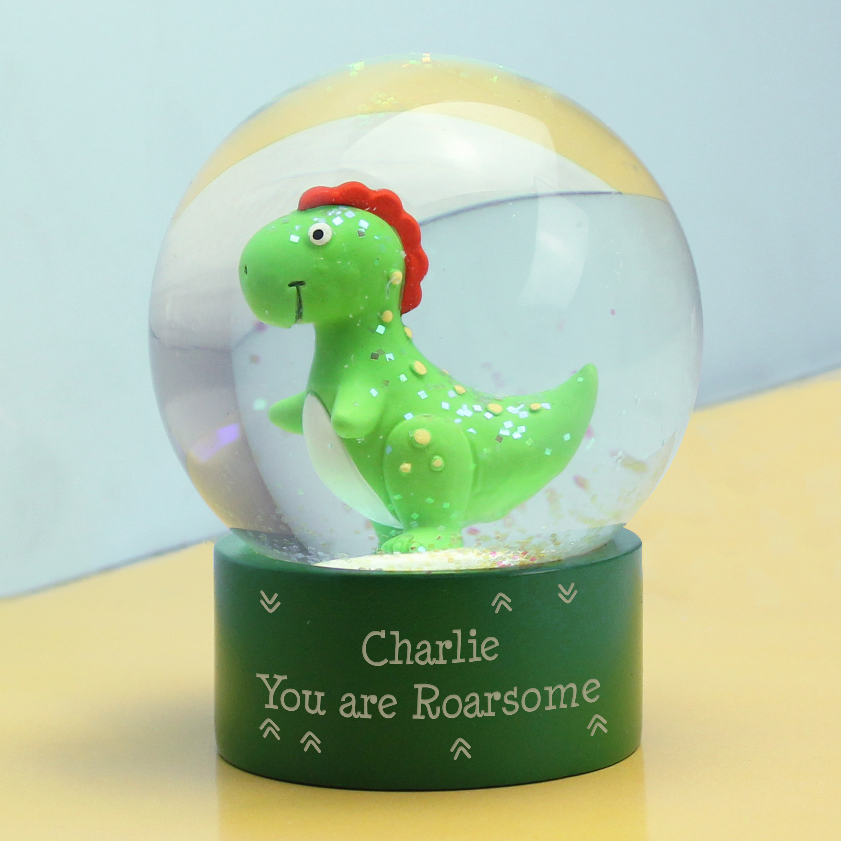 Personalised Dinosaur Snow Globe