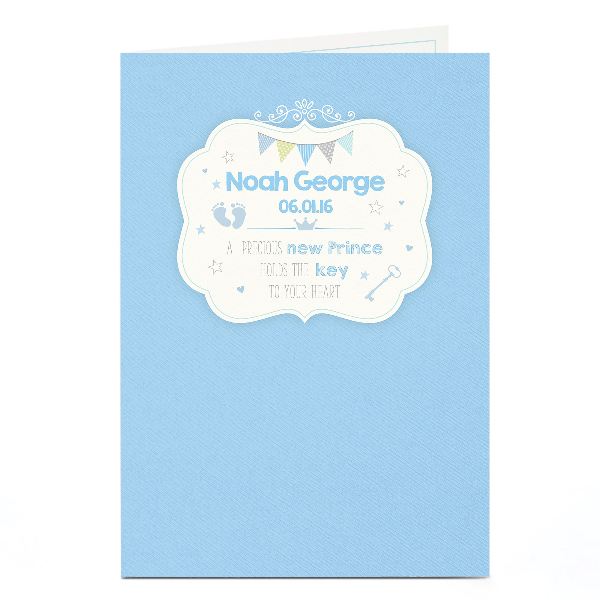 Personalised New Baby Card - Precious New Prince