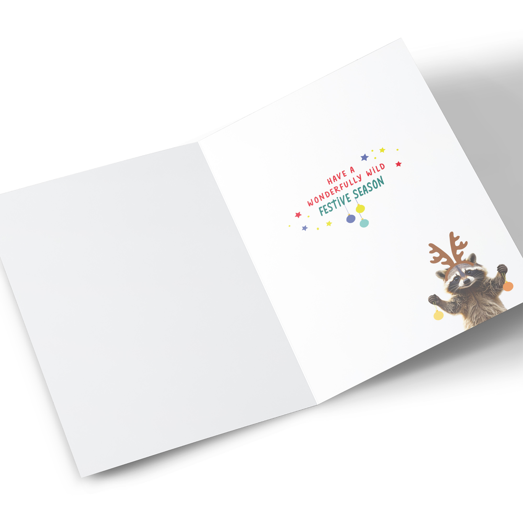 Christmas Card - Raccoons Decorating Tree, For Great Friends