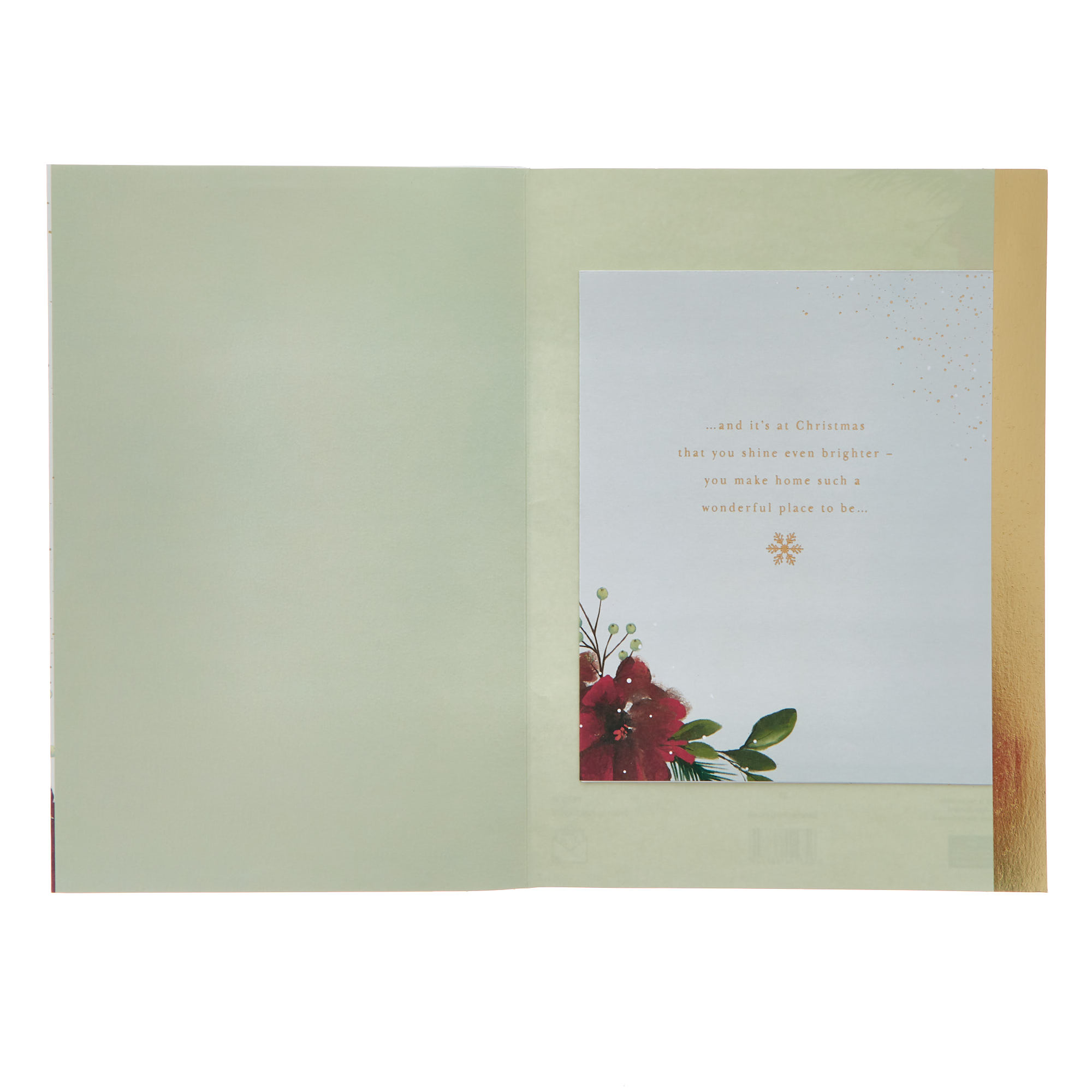Premium Wife Red Flowers Christmas Card