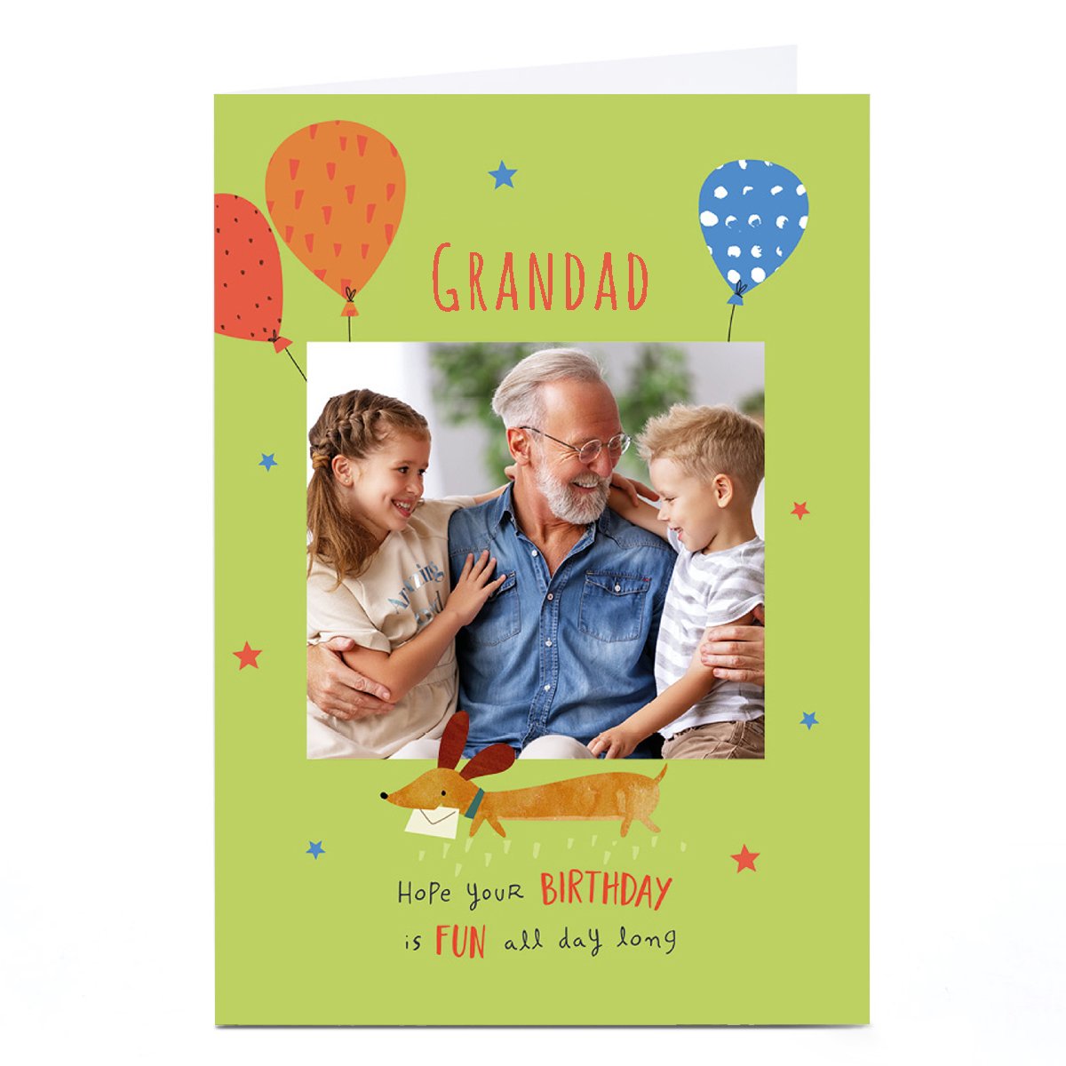 Photo Birthday Card - Grandad Sausage Dog