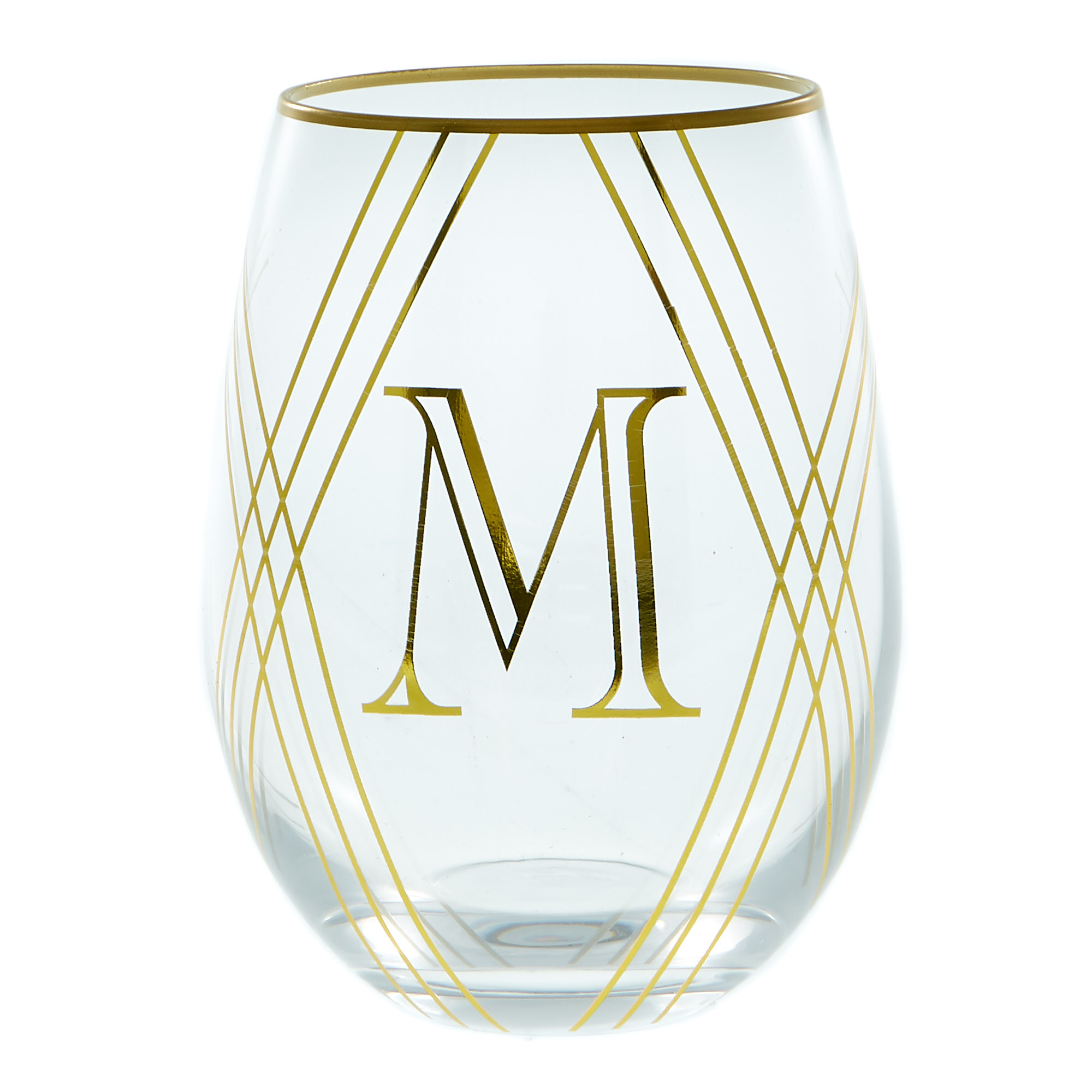 Letter M Glass Tumbler