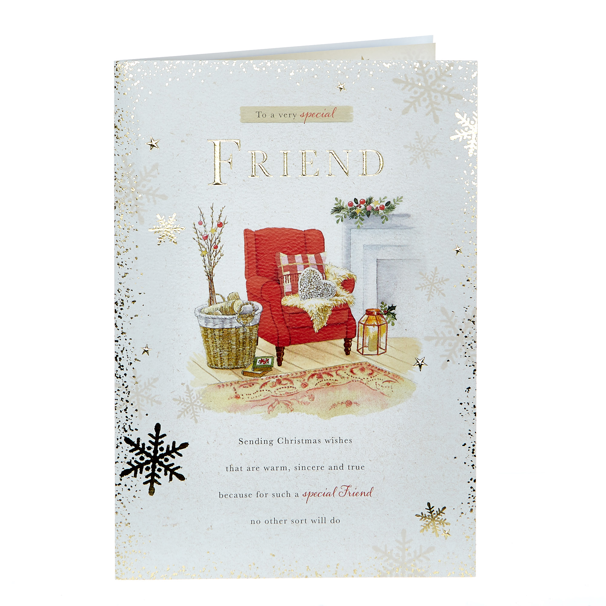 Christmas Card - Friend Fireside Armchair