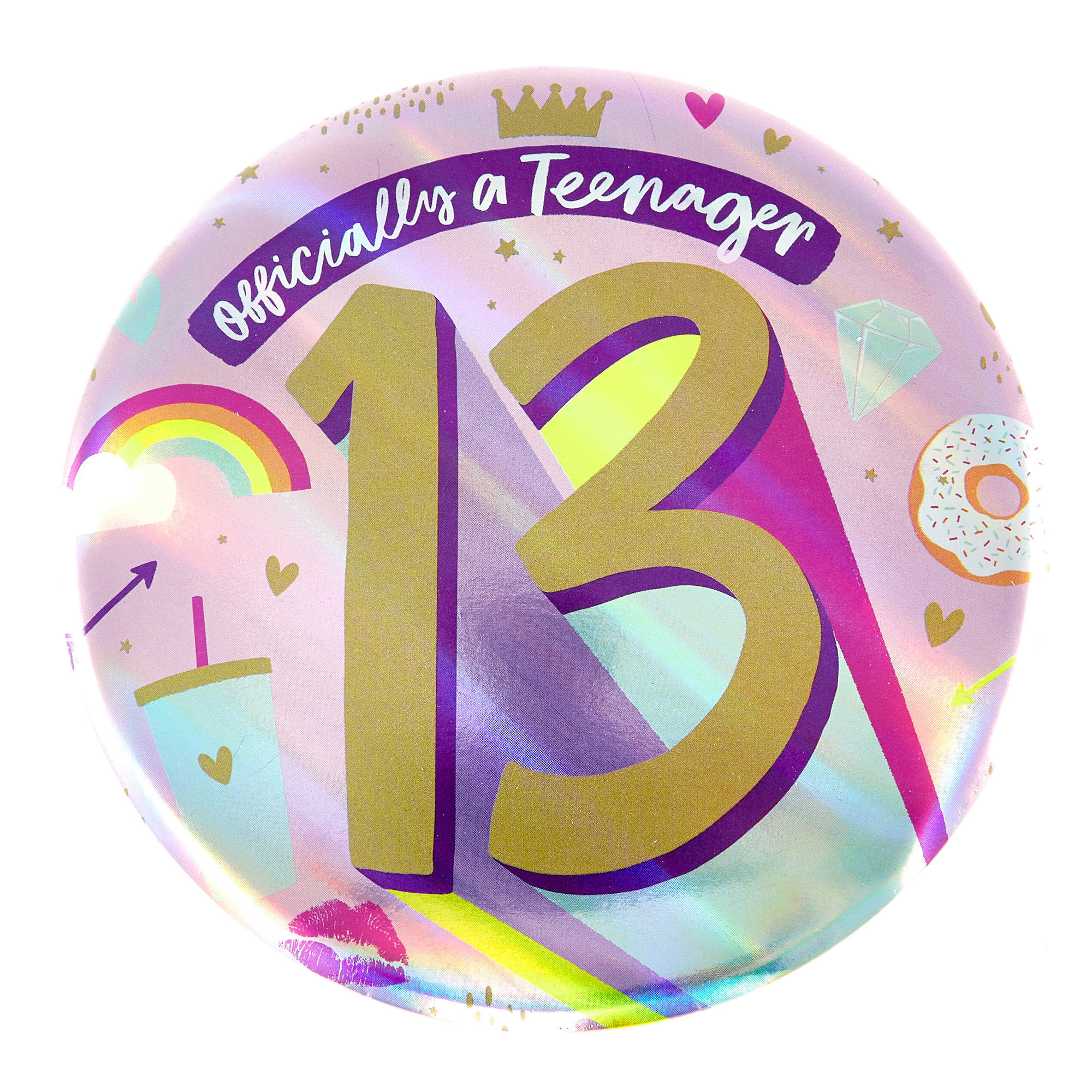Giant 13th Birthday Badge - Pink