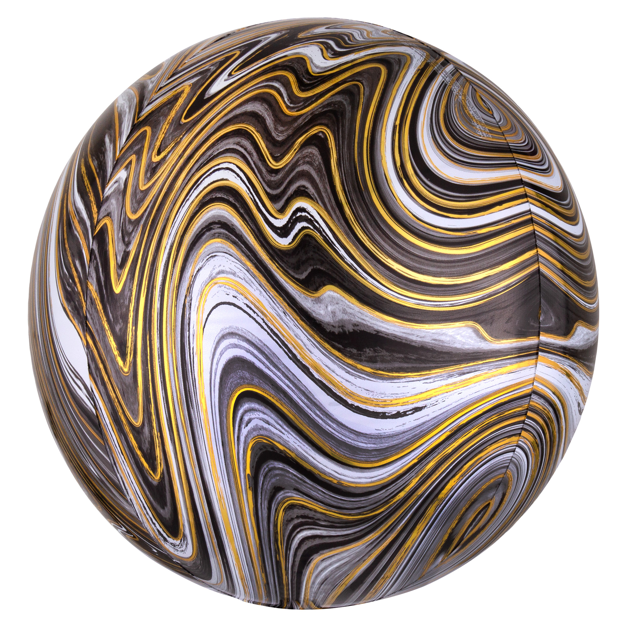 Black Marble-Effect Foil Orb Balloon 
