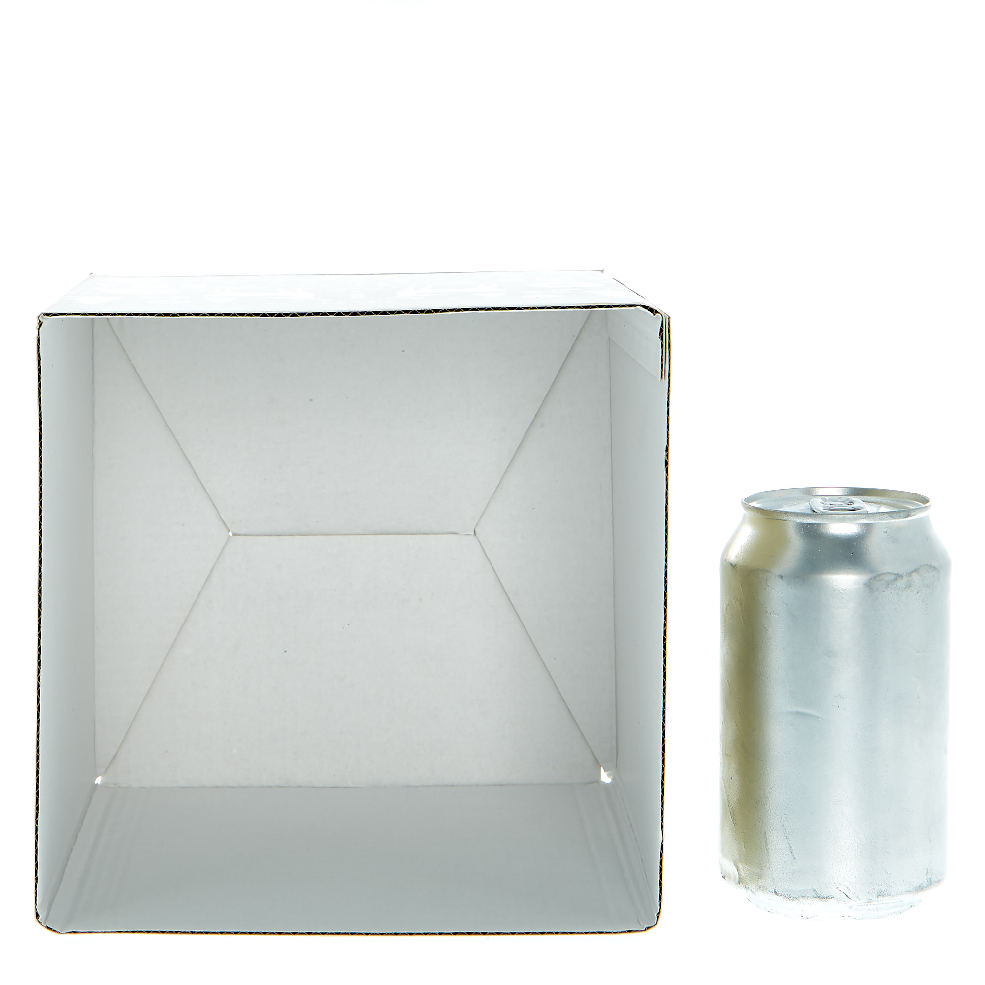 Medium Gold & White Flat-Pack Christmas Gift Box 