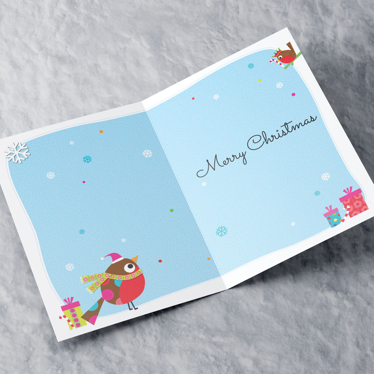 Personalised Christmas Card - Cartoon Robin