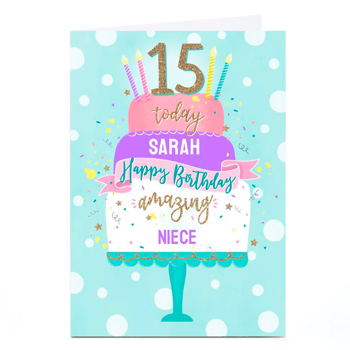 Personalised Birthday Card - Birthday Cake Niece, Any Age