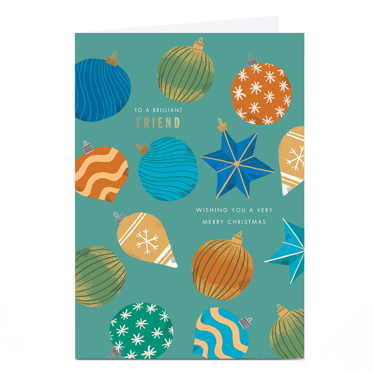 Personalised Christmas Card - Lots of Baubles, Friend