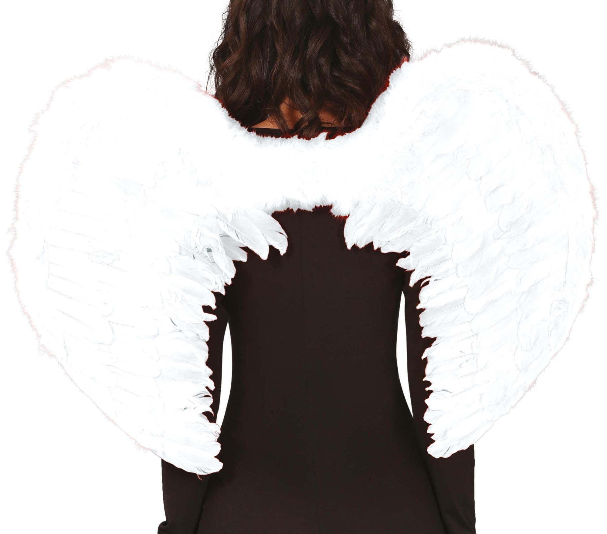Fancy Dress White Feather Wings